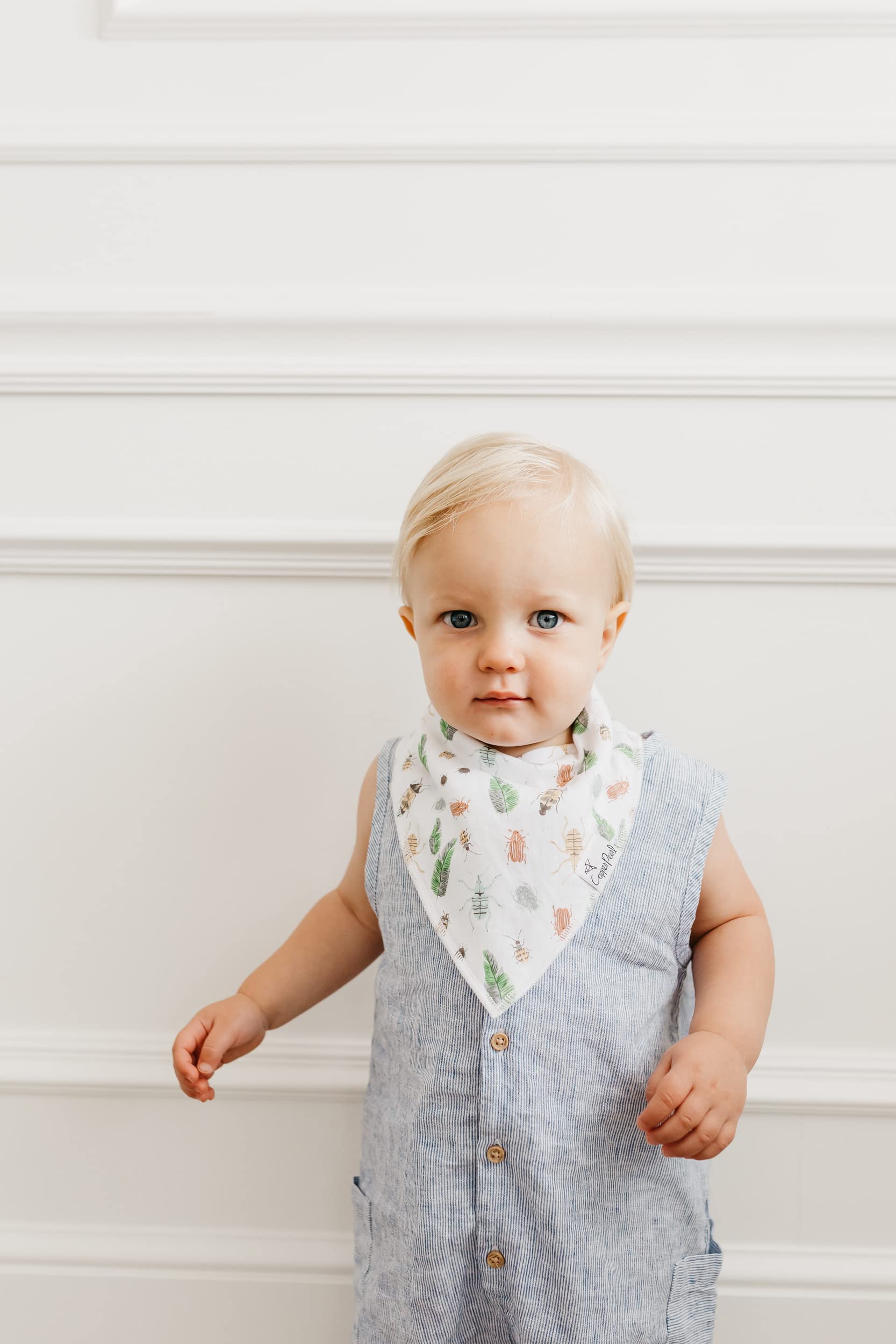 Copper Pearl Baby Bandana Drool Bibs - 4 Pack Soft Absorbent Teething Bib Set for Newborns & Infants (Peanut Design) - Perfect for Feeding, Teething & Drool Protection