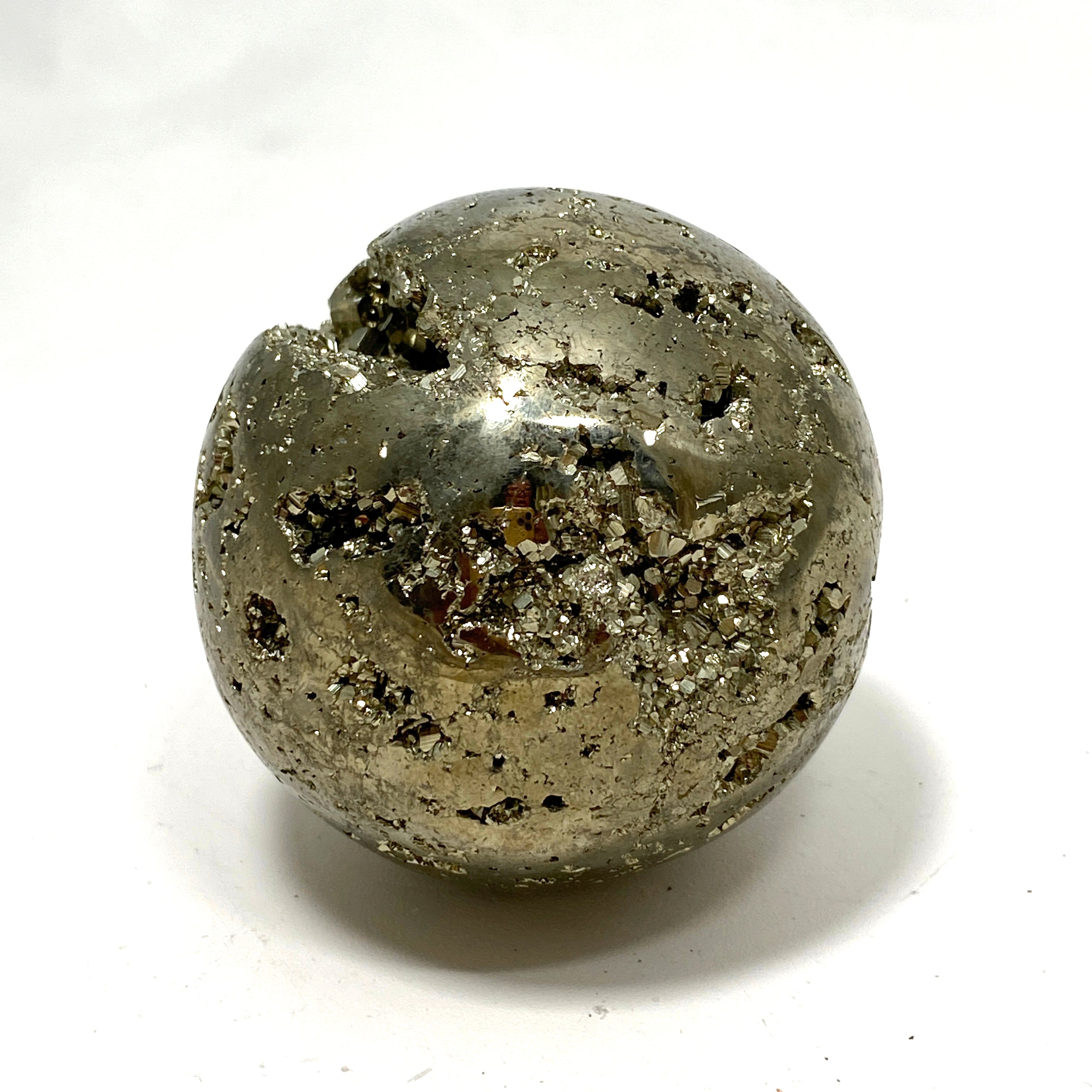 Natural Pyrite Sphere - 3 Inch Healing Crystal for Meditation, Feng Shui & Home Decor | Perfect for Energy Balancing & Spiritual Growth
