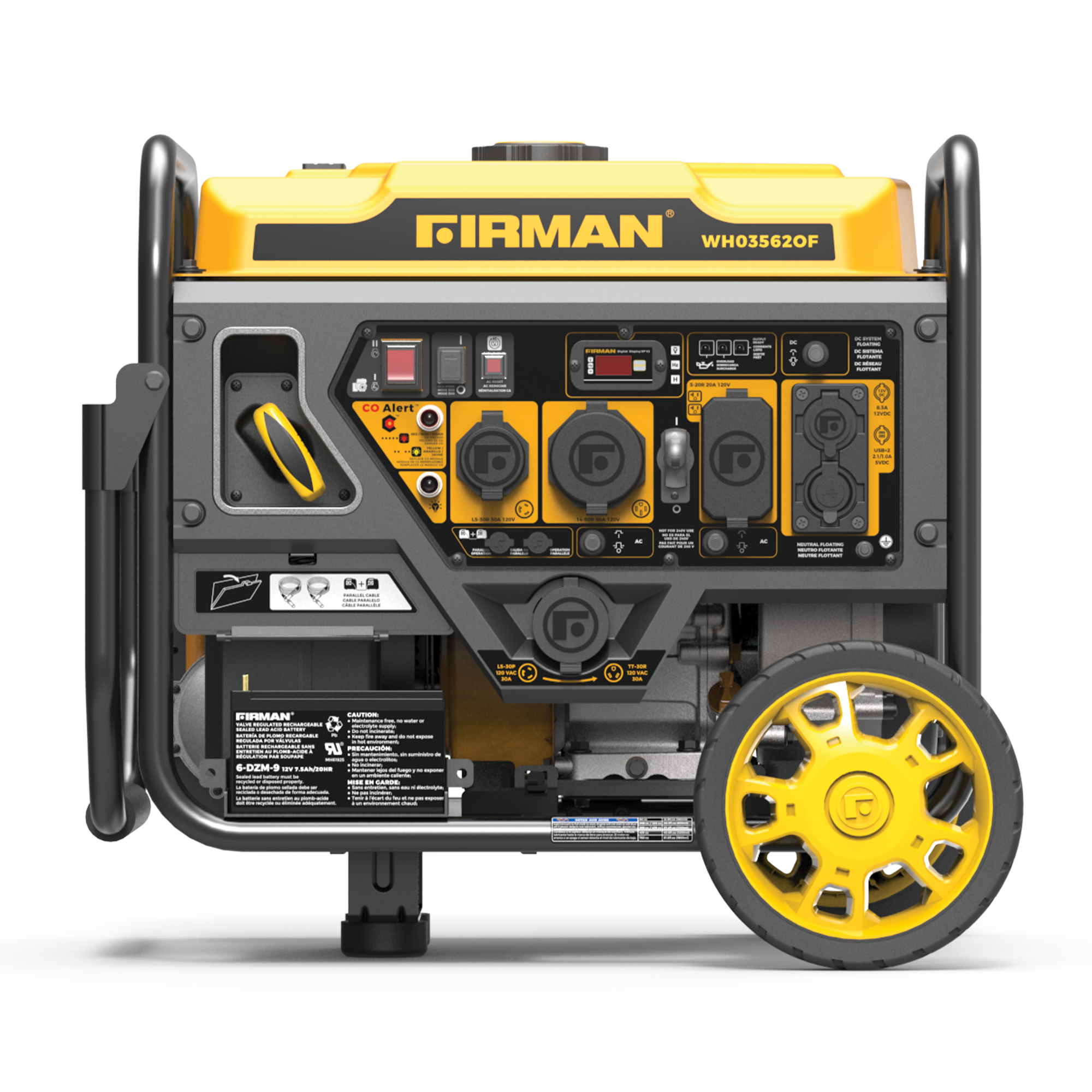 4400W Dual Fuel Open Frame Inverter Generator with Electric Start & CO Alert - Perfect for Camping, Home Backup Power, and Outdoor Events