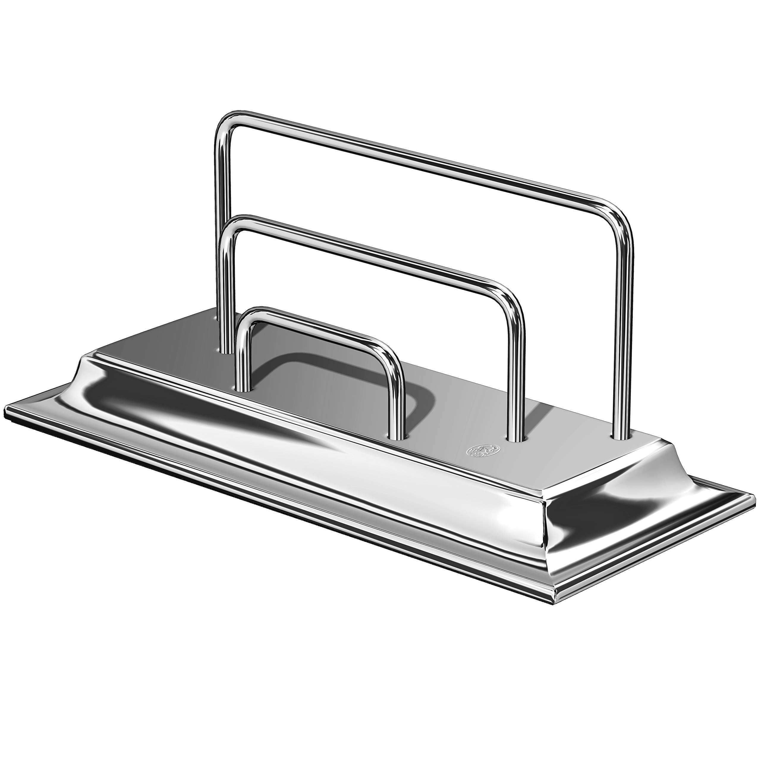 Chrome Plated Metal Letter Holder - Stylish Desktop Organizer for Mail, Bills, and Documents | Perfect for Home, Office, and Workspace Organization