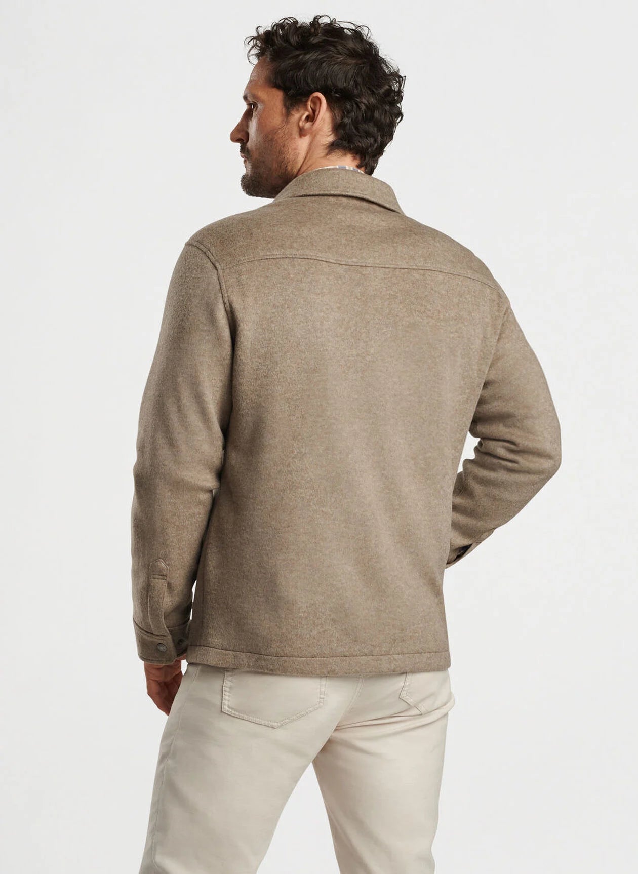 **Peter Millar Fleece Shirt Jacket for Men - Soft & Warm Casual Outerwear - Perfect for Outdoor Activities, Hiking, and Layering in Cold Weather**