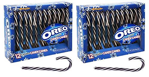 Oreo Flavored Candy Canes - 24 Count Pack of Christmas Holiday Candy for Stocking Stuffers, Party Favors & Gift Giving
