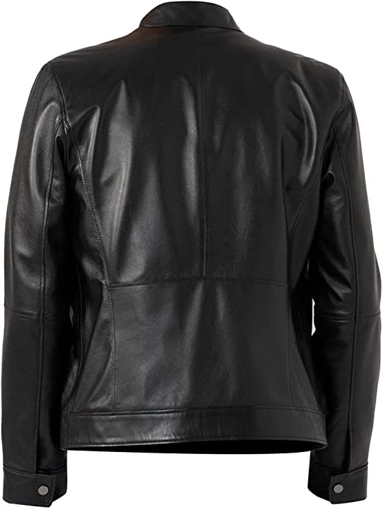 Genuine Sheepskin Leather Motorcycle Jacket for Men - Black Biker Jacket with Premium Stitching | Perfect for Riding, Casual Wear & Outdoor Adventures