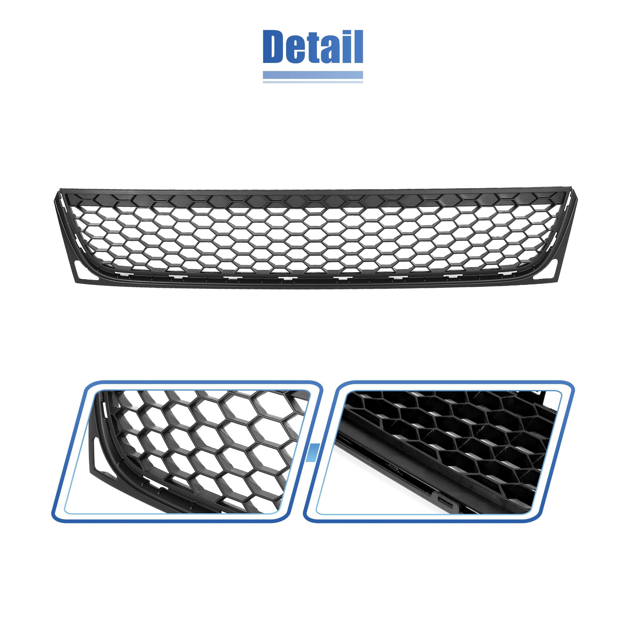 X AUTOHAUX 5K0853677C9B9 Front Bumper Grille Cover Replacement for Volkswagen Jetta Passat 2010-2014 - Durable Mesh Lower Grille Trim Frame - Perfect for Car Restoration & Custom Upgrades