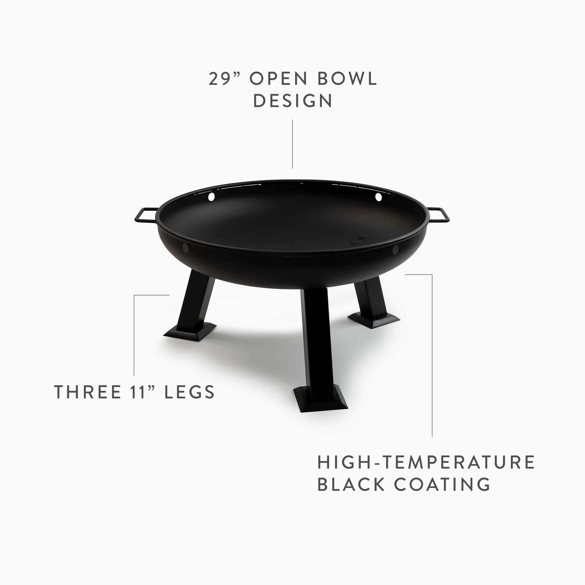 Barebones Heavy Duty Fire Pit Grill for Outdoor Cooking - Camping, Backyard BBQ, Open Pit Grilling & More - Perfect for Campgrounds, Picnics & Patio Gatherings