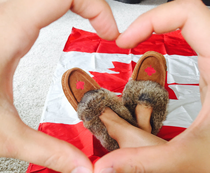 Women's Warm Fleece Lined Brown Suede Maple Leaf Rabbit Fur Moccasins - Cozy Winter House Slippers for Indoor Comfort & Casual Wear