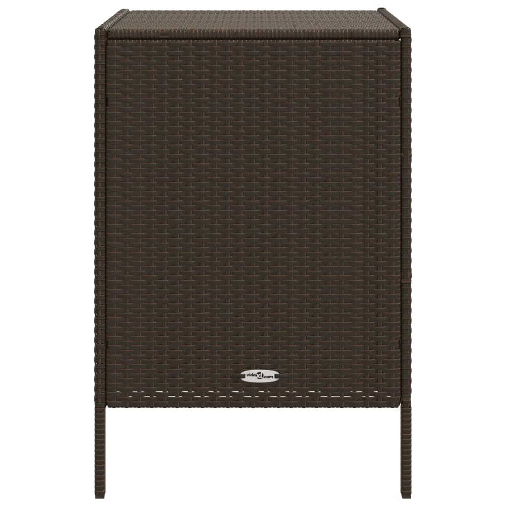 PE Rattan Wicker Patio Storage Cabinet with 3 Drawers - Outdoor Organizer for Towels, Pool Accessories & Garden Tools - Brown Weather-Resistant Poly Rattan (21.7