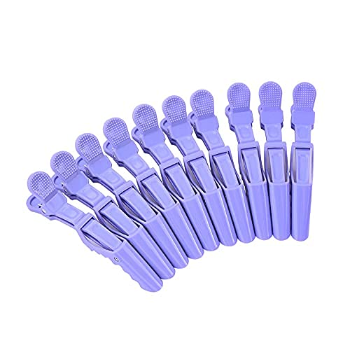 SINNKY Purple Crocodile Hair Clips for Women & Girls - 10pcs Wide Teeth Hair Claw Clips, Durable Unisex Hair Accessories for Kids Teens Adults (6+ Years) - Perfect for School, Work, Parties & Everyday Hairstyles