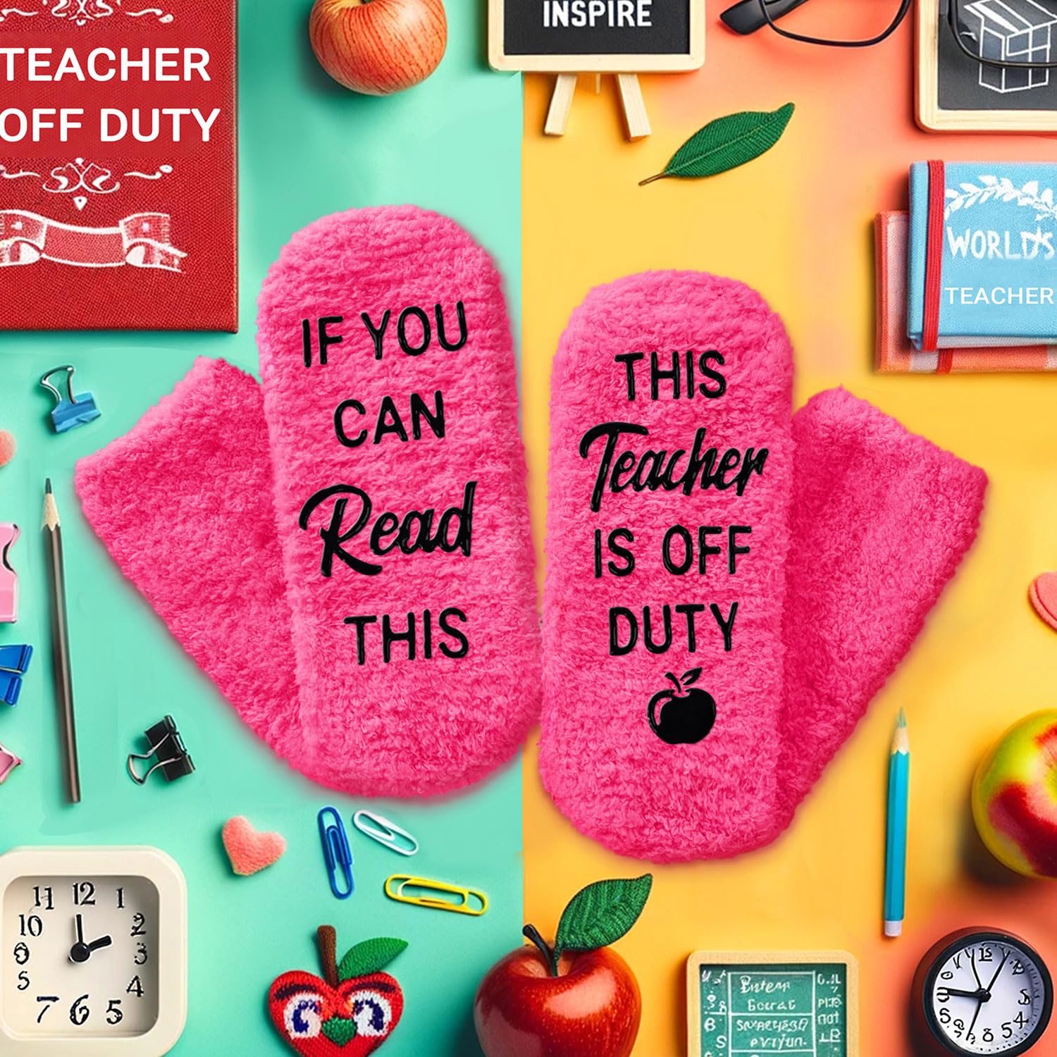 Funny Book Socks for Women - Cute Reading Teacher Appreciation Gifts & 2025 Graduation Presents for Teen Girls - Perfect for Book Lovers, Librarians & Students