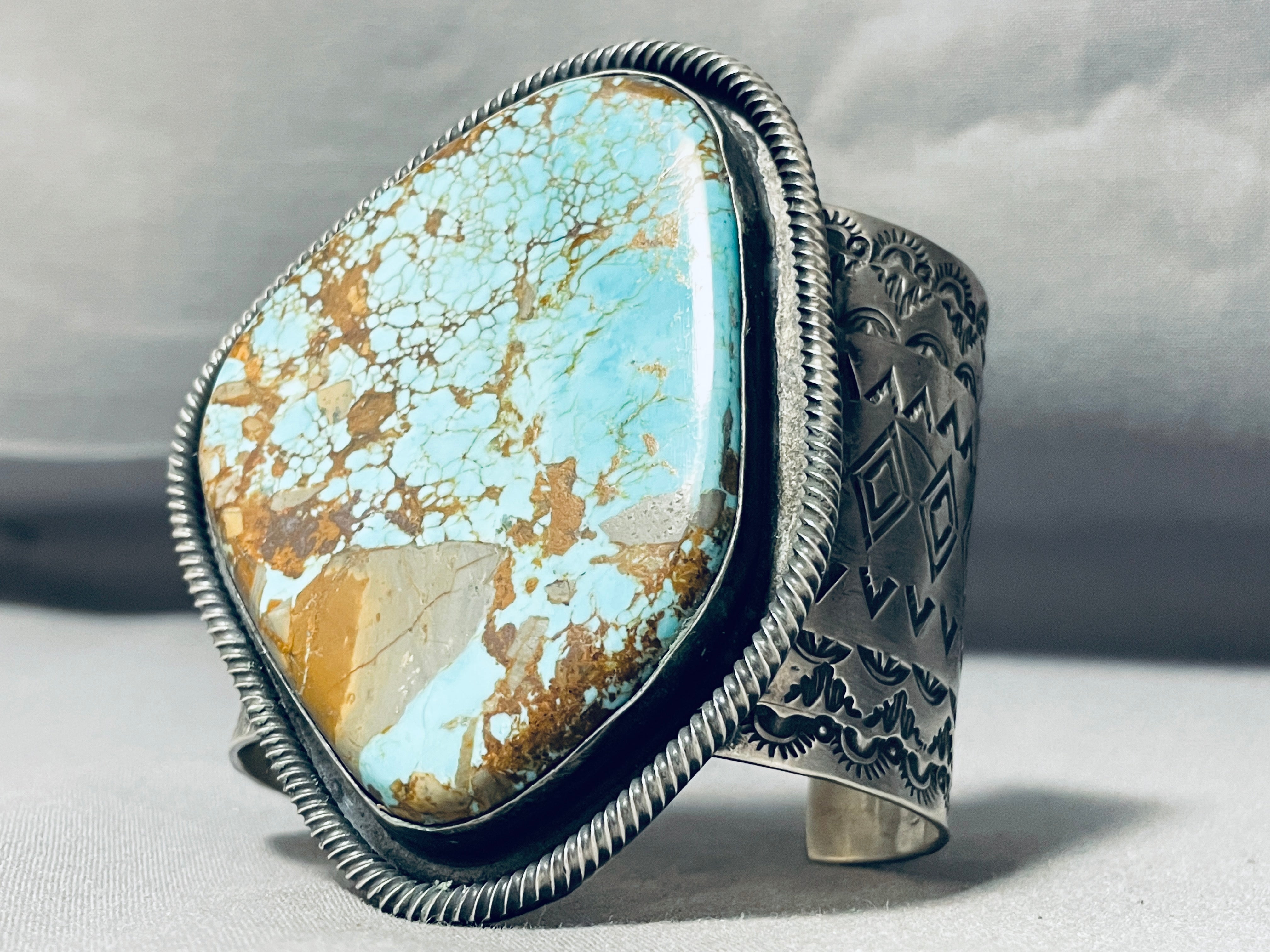 200g Heavy Vintage Navajo Turquoise Sterling Silver Cuff Bracelet for Men - Native American Handmade Jewelry, Perfect for Gifts, Boho Fashion & Western Style Outfits