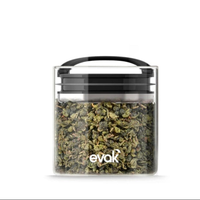 Port Style Evak Canister Small - Gloss Black Vacuum Sealed Storage Container for Coffee, Tea, Spices & Dry Goods | Kitchen, Pantry & Camping Essential