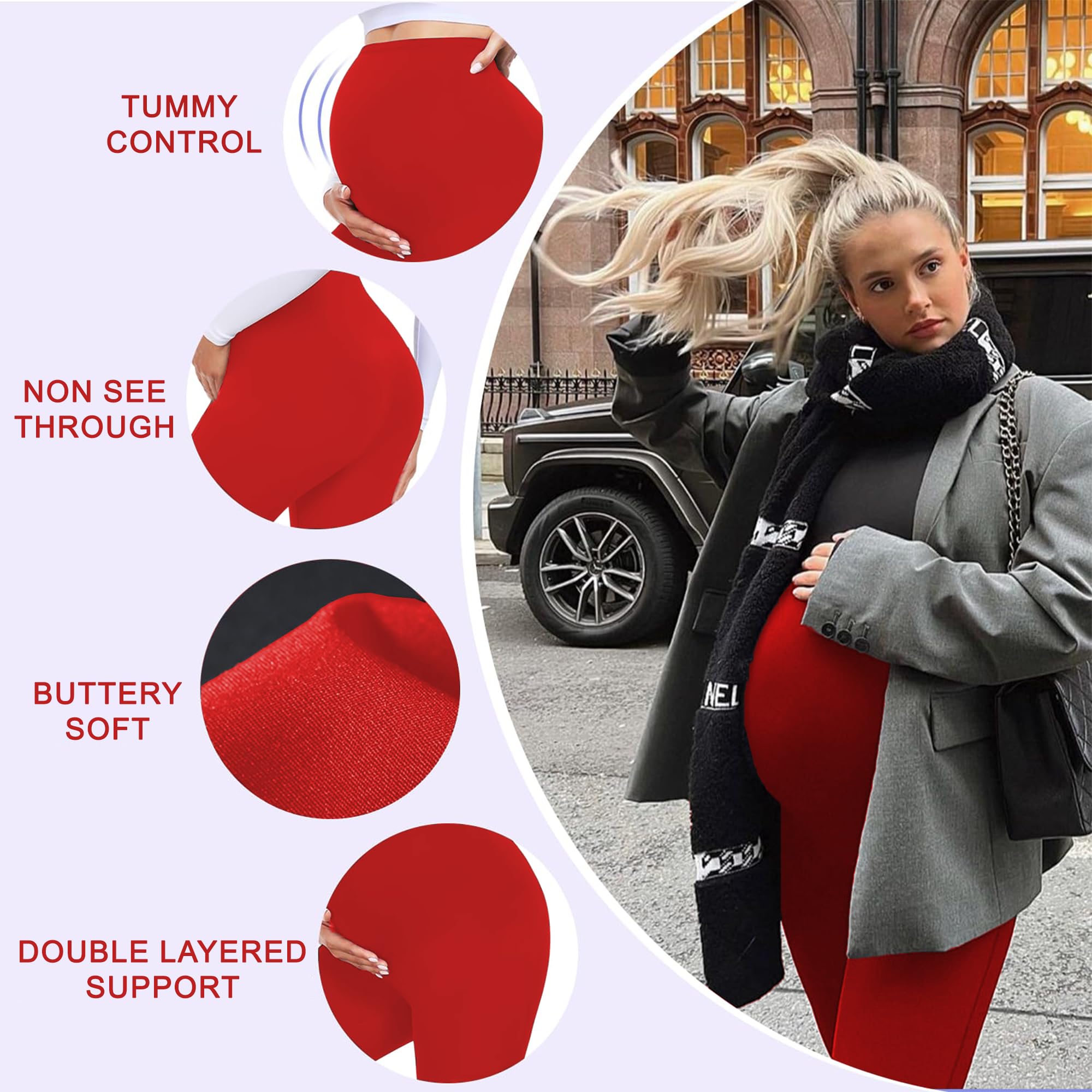**The Fancy Dress® Women's Maternity Leggings - Over Bump Pregnancy Yoga Pants, Buttery Soft & Super Stretchy, Elastic Waist, Ankle Length (UK 8-22) - Perfect for Yoga, Workouts & Everyday Comfort**