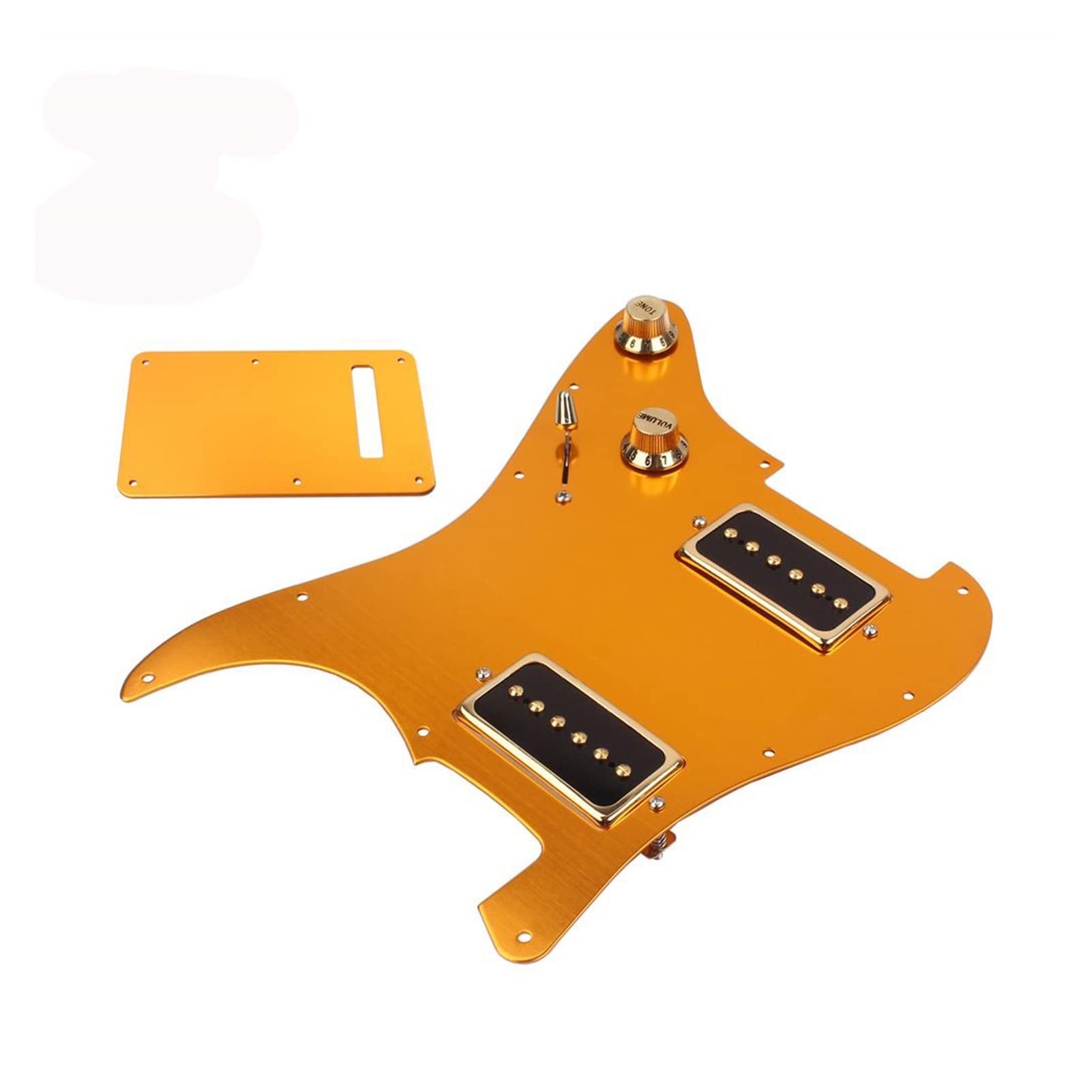 ST Electric Guitar Pickguard HH08 with Pickup Back Plate Set - Gold Loaded Replacement Part for Fender Stratocaster | Perfect for Guitar Upgrades & DIY Repairs