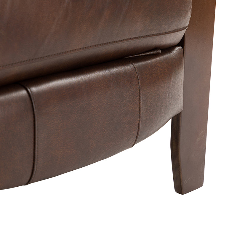 Melissa Genuine Leather Manual Recliner Chair - Handcrafted Full Grain Leather Living Room Recliner with Smooth Manual Mechanism, Perfect for Home Theater, Gaming, and Relaxation