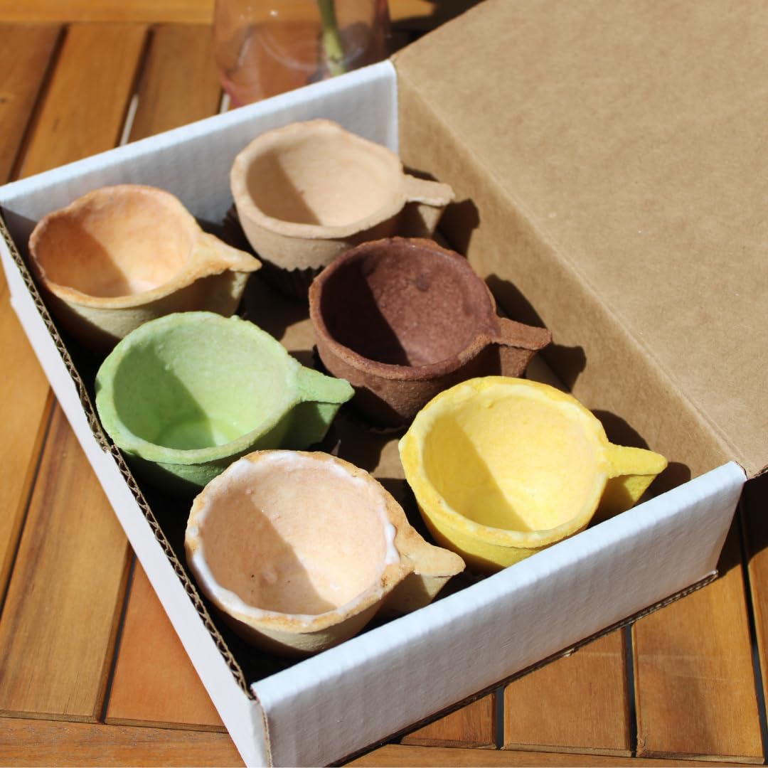 Edible Cookie Cups - 6 Delicious Flavors: Dark Chocolate, Milk, Hazelnut, Lemon, Almond, Pistachio - 36 Pack - Perfect for Parties, Desserts & Gift Giving