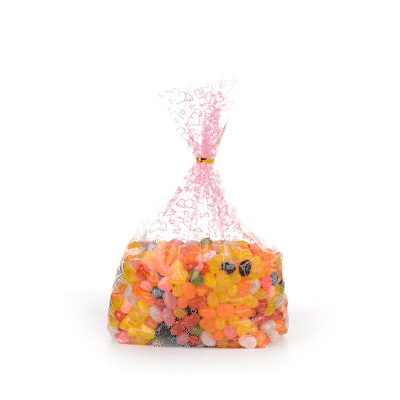 Winged Hearts Plastic Candy Bags - Gusseted 5 x 3 x 11 Inches - Bulk 4000 Count Box for Party Favors, Wedding Treats & Candy Packaging