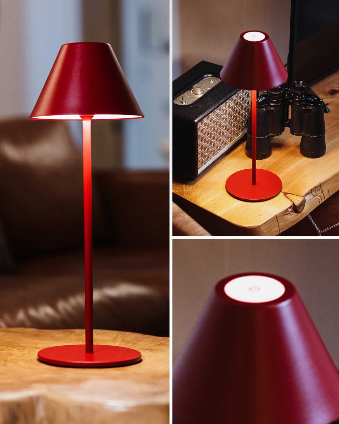 Lume Cube Rechargeable LED Table Lamp 4 Pack - Red | Dimmable Brightness for Home, Office & Study | Energy-Efficient Lighting Solution for Reading & Decor