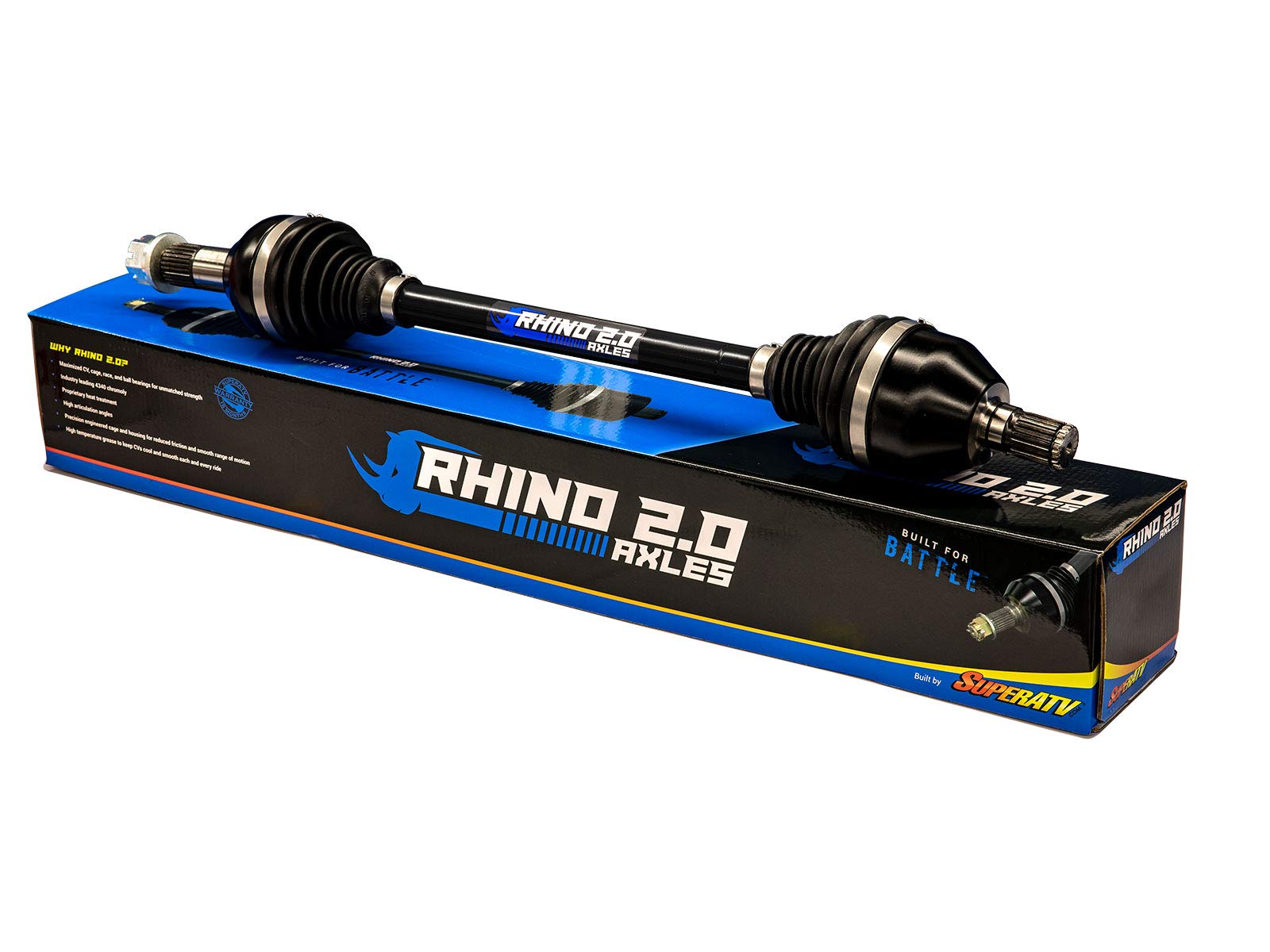 SuperATV Heavy Duty Rhino 2.0 Rear Axle for 2011-2015 Can-Am Commander 800/1000/MAX - Chromoly Steel Construction, 2X Stronger Than Stock Axles, Proprietary Heat Treatment - Perfect for Off-Roading, Trail Riding & Extreme Terrain Adventures