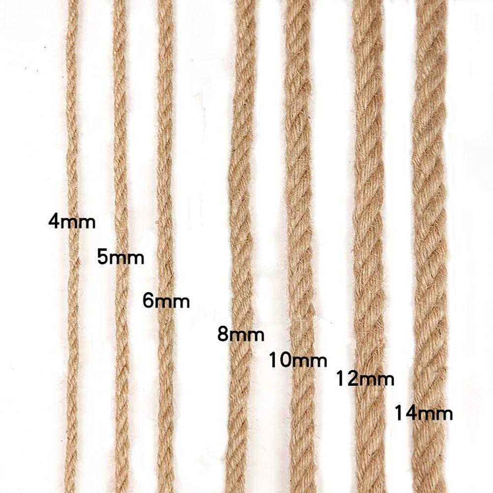 Natural Strong Jute Twine Rope - 5mm x 50m Multifunctional Hemp Cord for DIY Crafts, Gardening, Packing, Survival & Home Decor | Perfect for Macrame, Gift Wrapping & Outdoor Projects