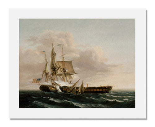 Thomas Birch Painting - 'Engagement Between the Constitution and the Guerrière' - Historic Naval Battle Art Print - Perfect for Home Decor, Office Wall Art & History Enthusiasts