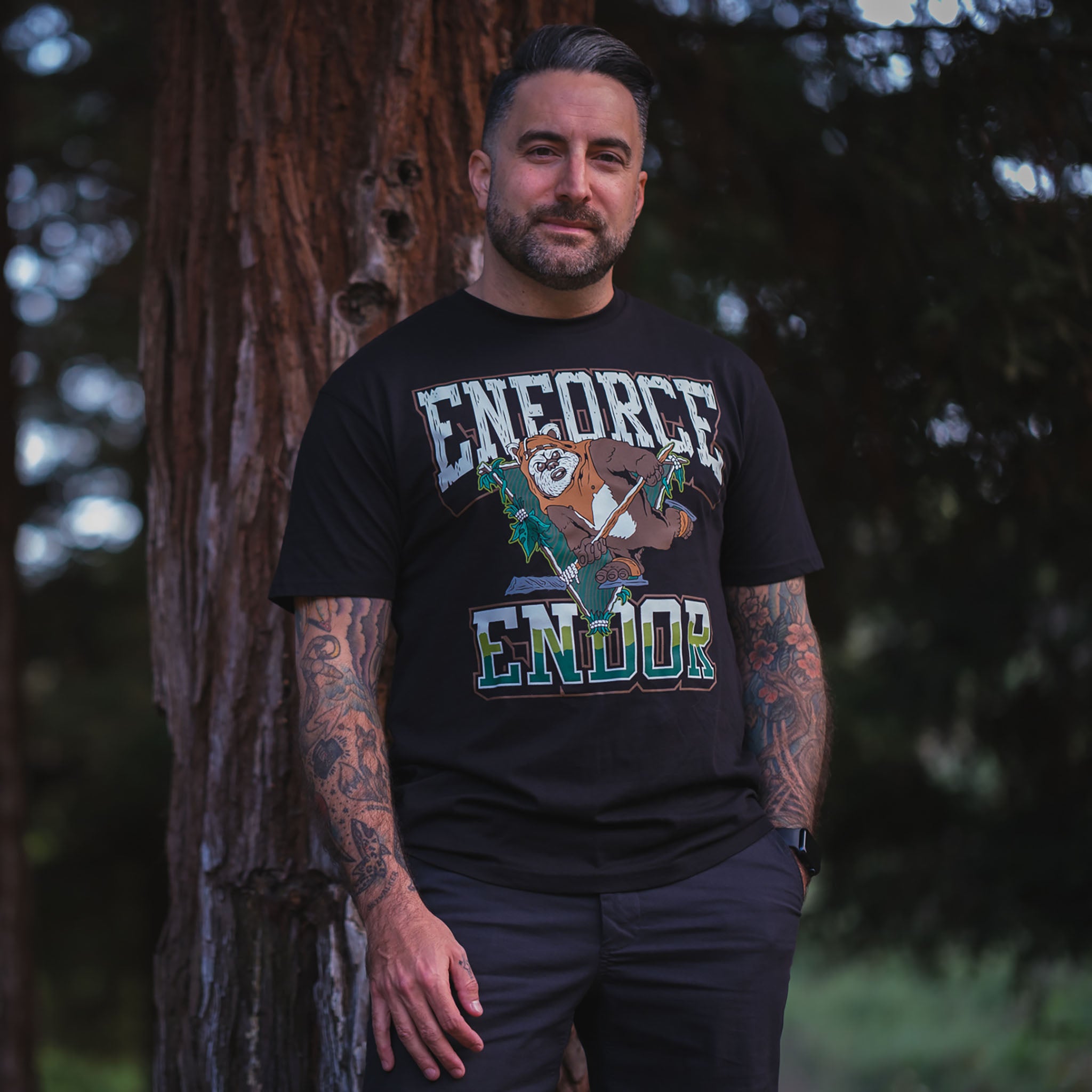 Enforce Endor Premium Cotton T-Shirt for Men - Comfortable & Stylish Casual Wear for Everyday Use, Gym, and Outdoor Activities