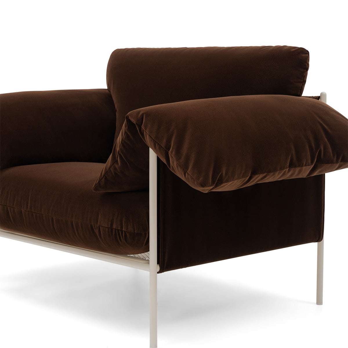 Alva Armchair with Nougat Frame & Avalon Piccolo Fabric - Modern Accent Chair for Living Room, Bedroom, or Office - Comfortable Lounge Seating for Home Decor