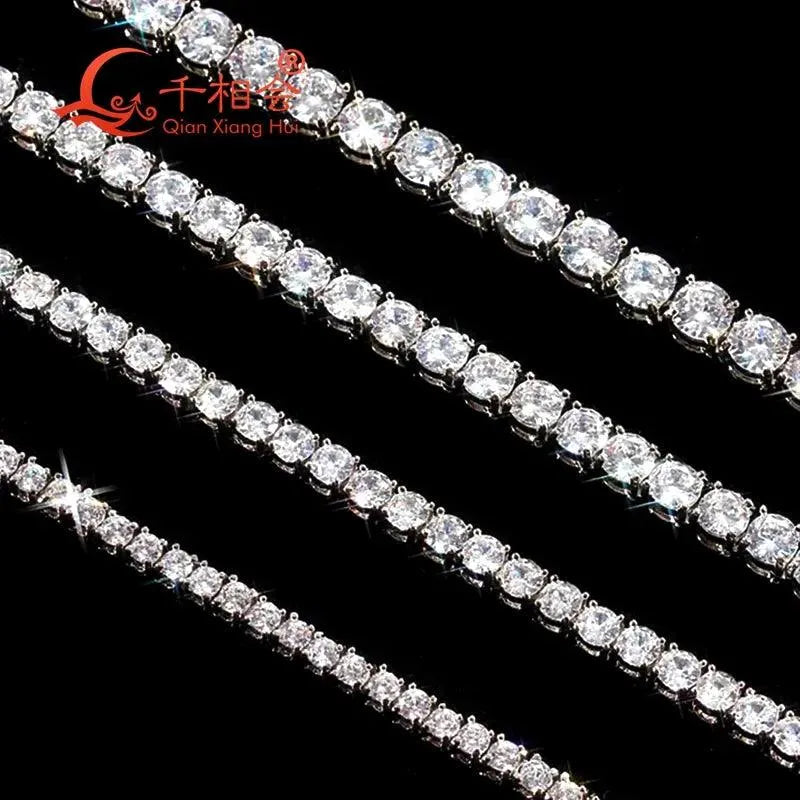 10K White Gold 3mm 4mm 5mm Luxury Tennis Bracelet with D VVS White Round Real Moissanite - Elegant Jewelry for Women, Perfect Gift for Wedding, Anniversary & Party - Ideal for Evening Events, Date Night & Special Occasions