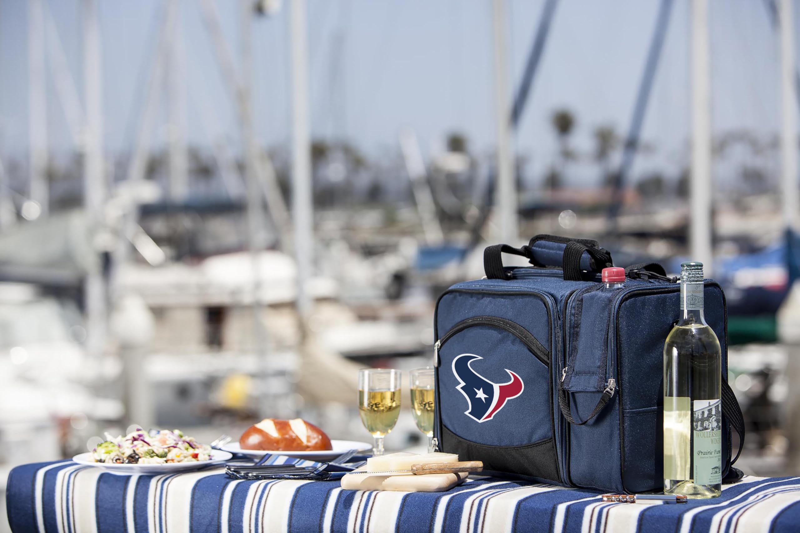 PICNIC TIME NFL Unisex-Adult Malibu Picnic Basket Cooler - Insulated Outdoor Picnic Set for Tailgating, Beach, Camping & Sports Events