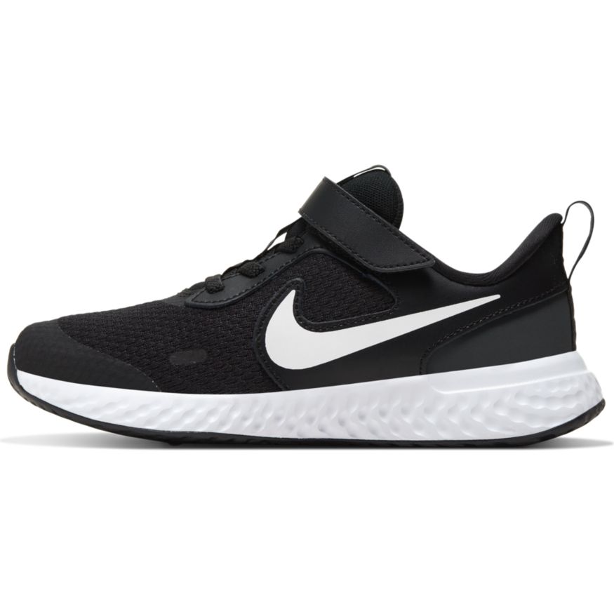 Nike Revolution 5 Kids' Running Shoes - Black/White/Anthracite - Lightweight & Comfortable for School, Play & Daily Activities
