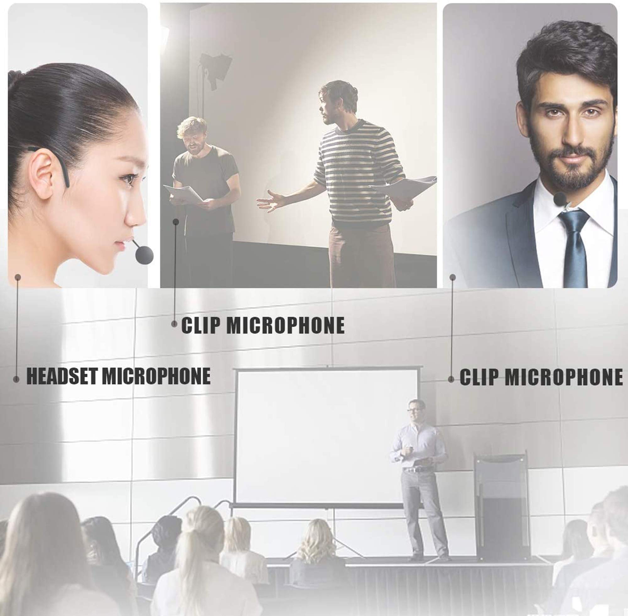 WMU95 Wireless Headset & Lapel Mic System - Dual Microphone Combo for Presentations, Teaching, Public Speaking & Live Streaming (USB & Bluetooth Connectivity)