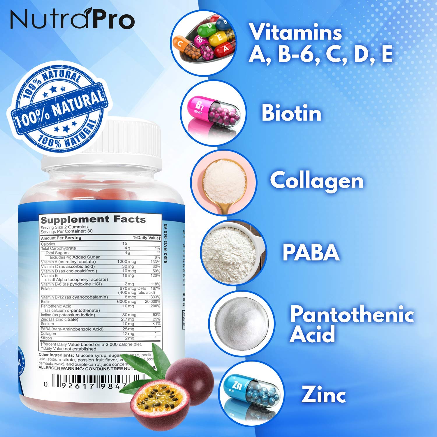 NutraPro Nail Growth Vitamins with Biotin & Collagen - Stronger Nails Supplement Gummies for Healthy Nail Care | Prevent Brittle & Chipped Nails | Perfect for Weak Nails & Nail Biting Recovery