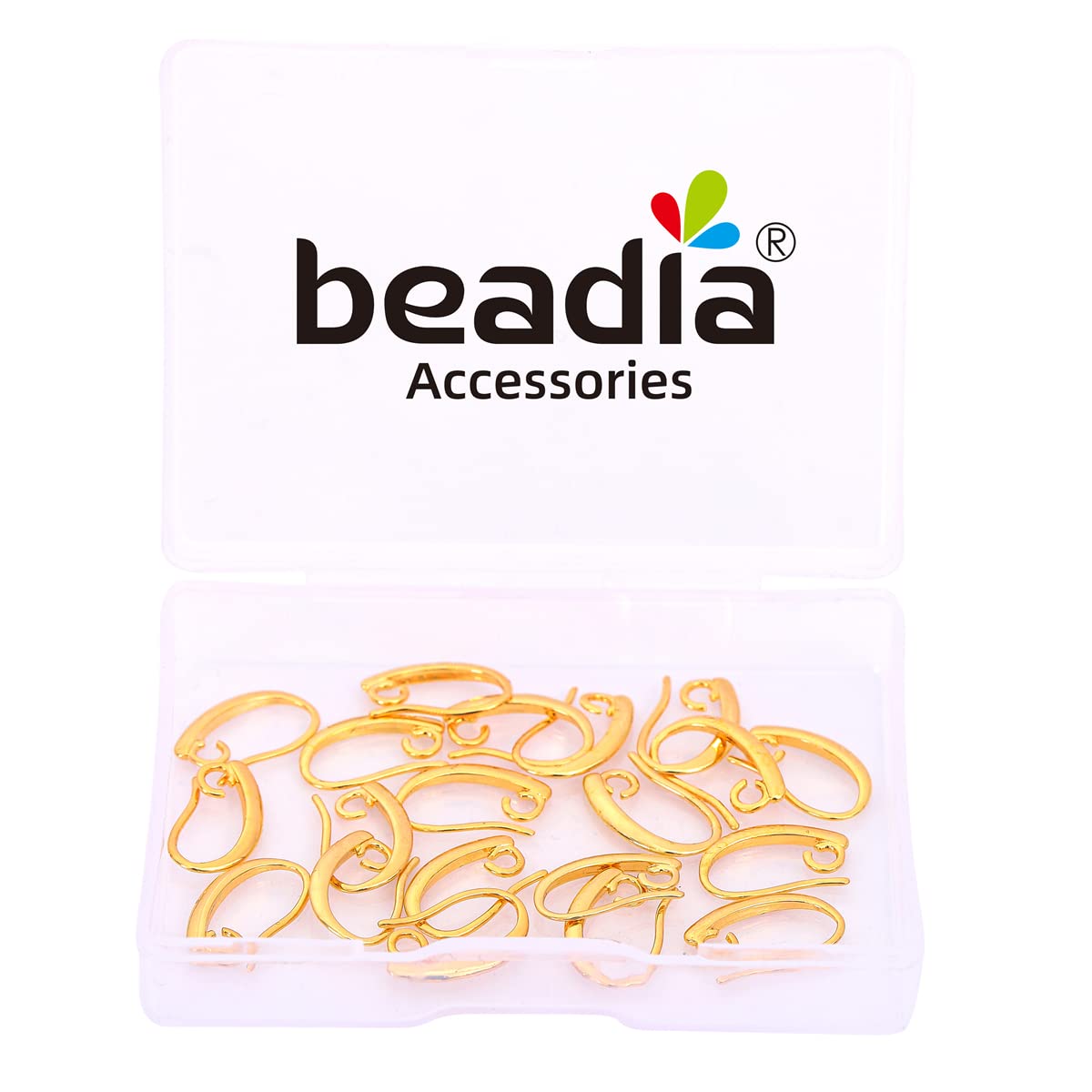 18K Gold Plated Earring Hooks 9x14mm - 20pcs Jewelry Making Supplies for DIY Earrings, Necklaces & Crafts | Perfect for Handmade Jewelry, Gift Making & Beading Projects