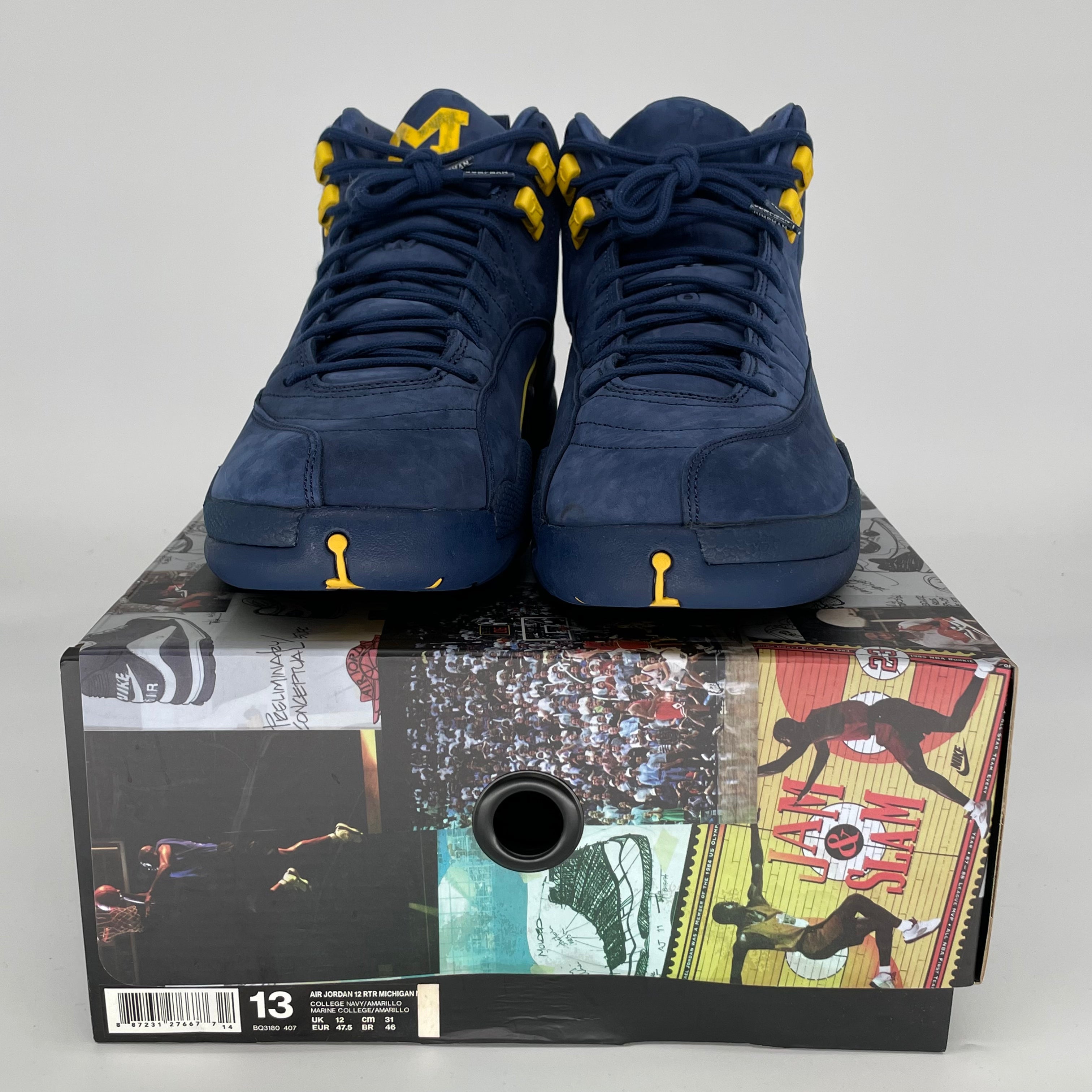 AIR JORDAN 12 Michigan Basketball Shoes Men's Size 13 - BQ3180-407 | Retro Sneakers for Basketball & Streetwear Fashion