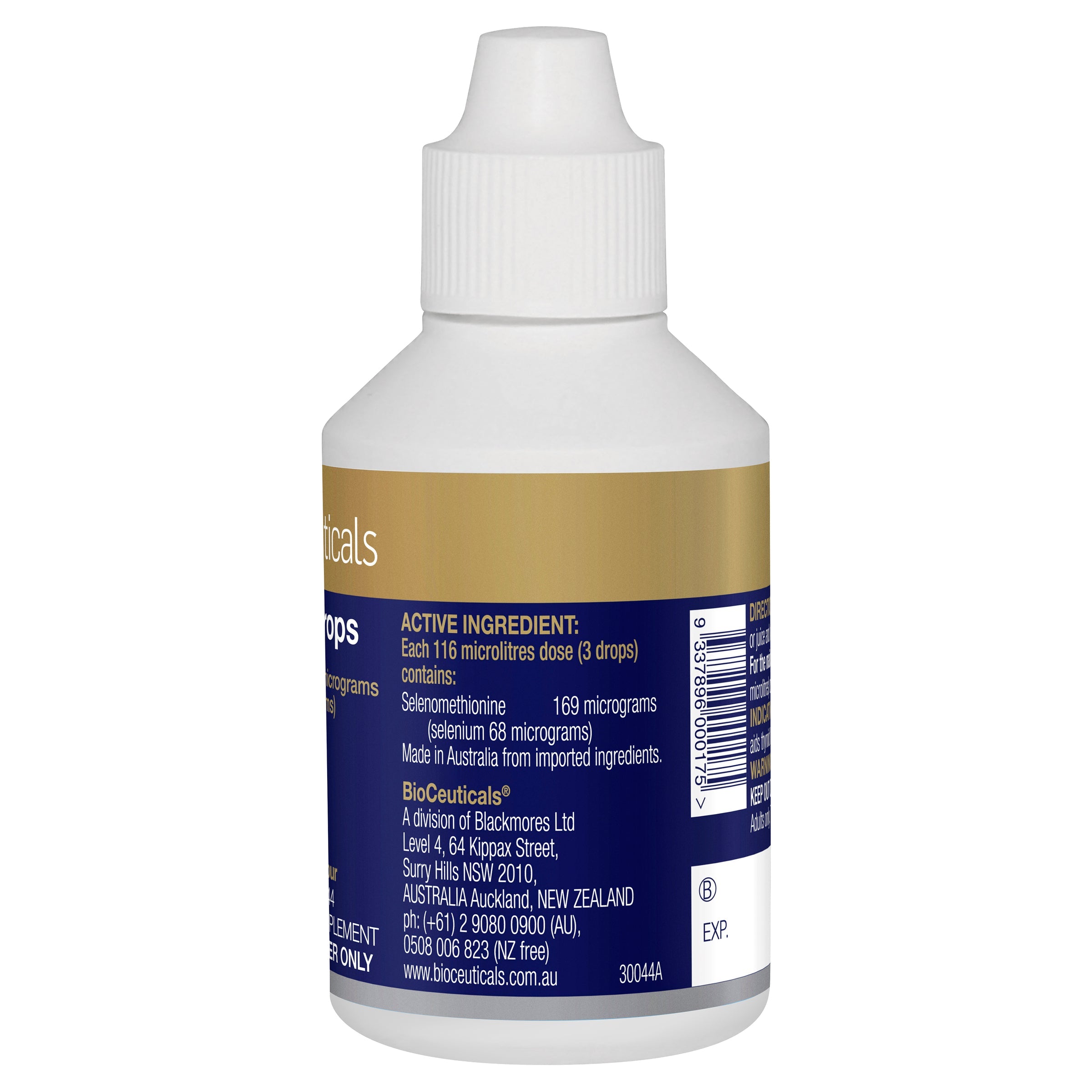 BioCeuticals Selenium Oral Drops - Premium Liquid Selenium Supplement for Immune Support & Antioxidant Protection - Ideal for Daily Wellness & Thyroid Health