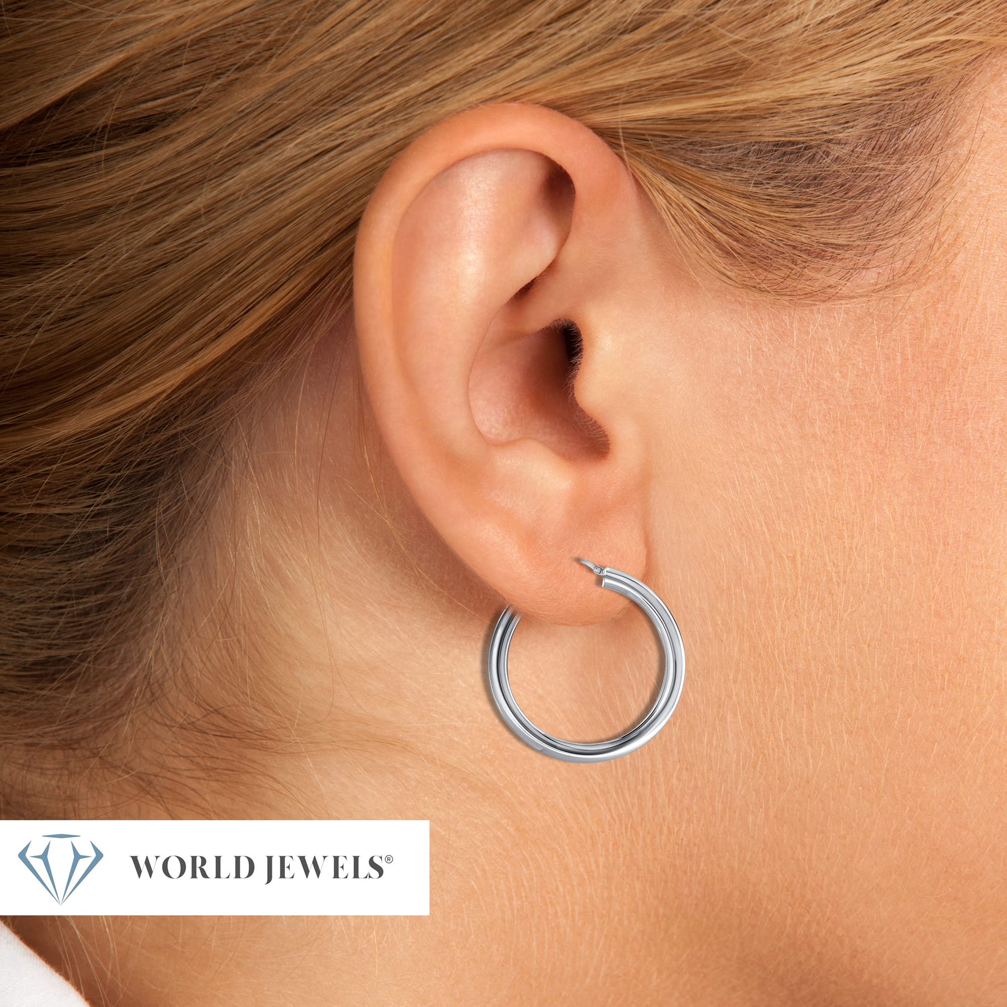 925 Sterling Silver Classic Large 2-Inch Round Hoop Earrings for Women | Italian Made Lightweight Silver Hoops | Perfect Gift for Women & Teens | Everyday Wear, Parties & Special Occasions