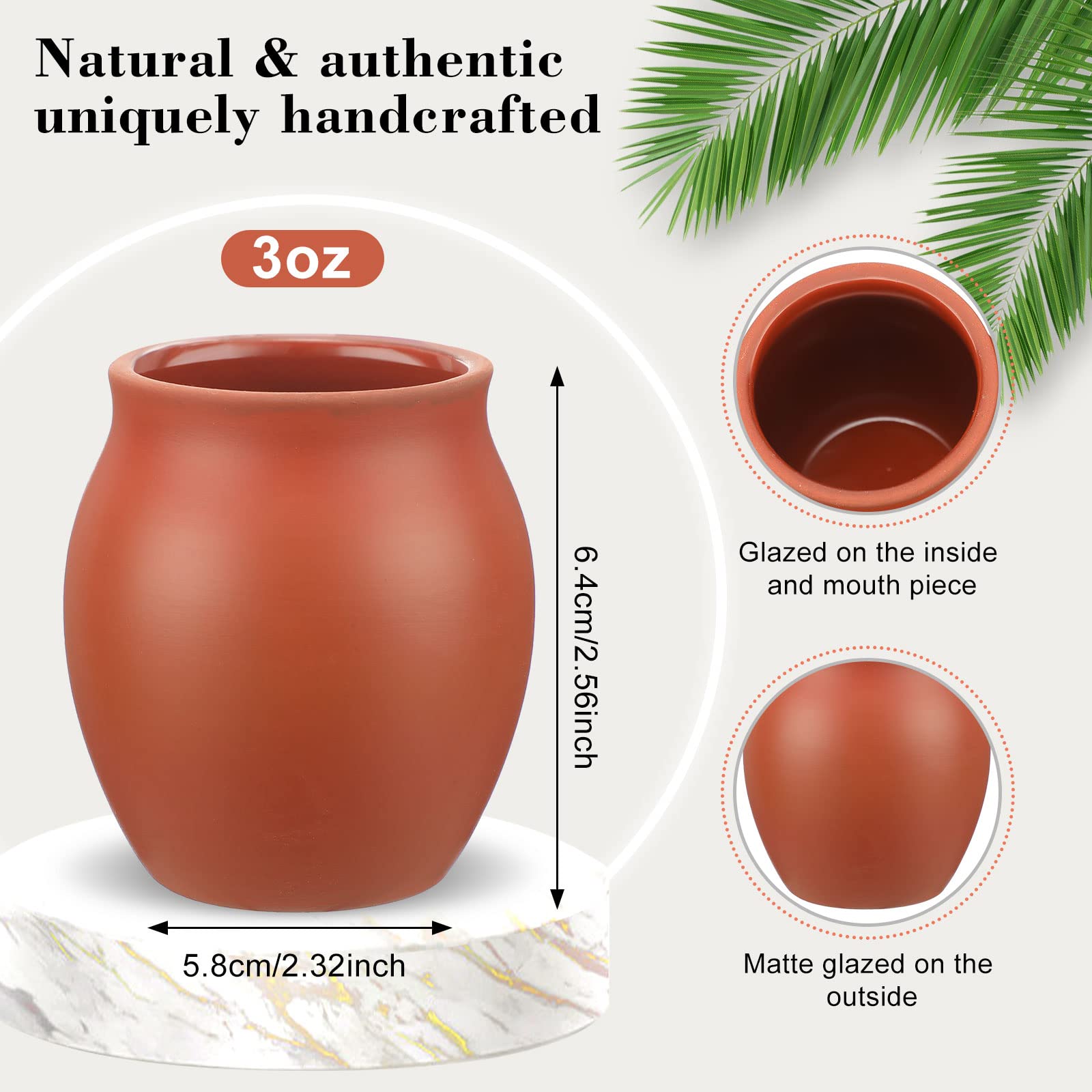 Gejoy 48-Piece 3oz Mexican Clay Cantaritos Cups - Authentic Barro Pottery Shooters for Tequila, Margaritas & Mojitos - Perfect for Taco Tuesday, Fiesta Parties & Cocktail Serving (Red)