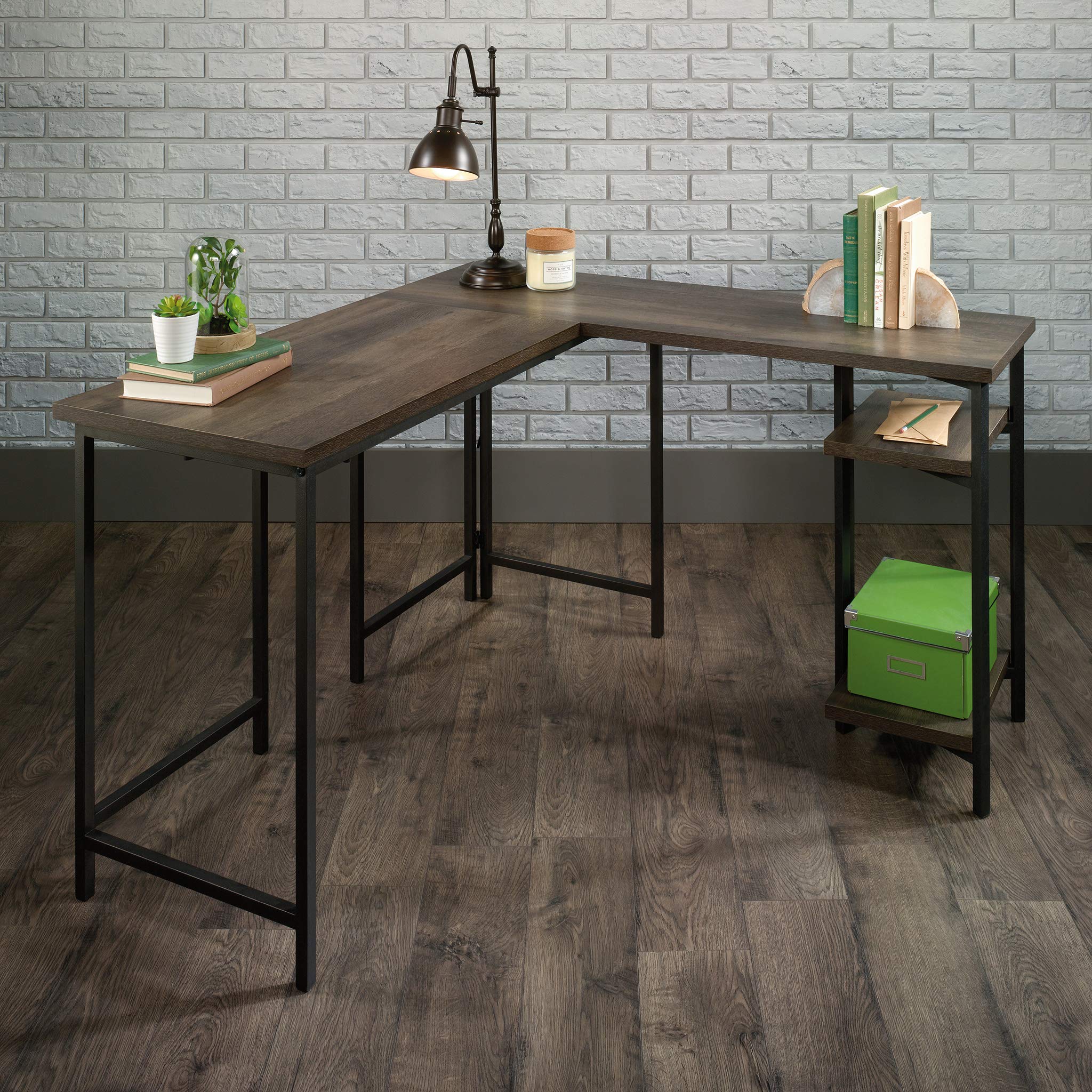 Sauder North Avenue L-Shaped Desk with Smoked Oak Finish - Modern L-Shaped Computer Desk for Home Office, Gaming & Workspace