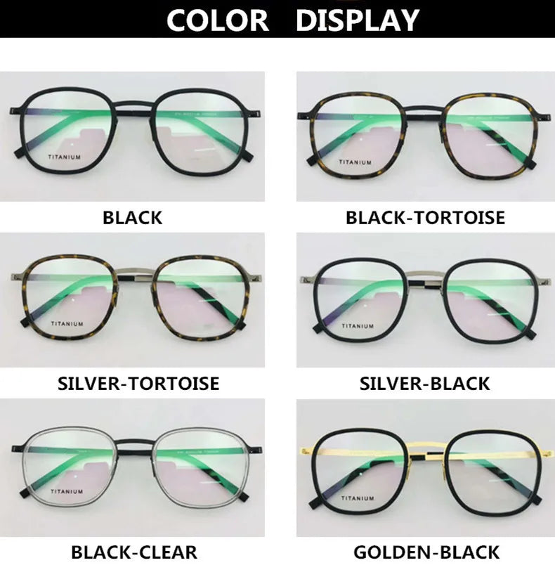 Aimee Unisex Full Rim Square Screwless Titanium Acetate Eyeglasses 9781 - Lightweight Durable Frame for Reading, Work & Everyday Use