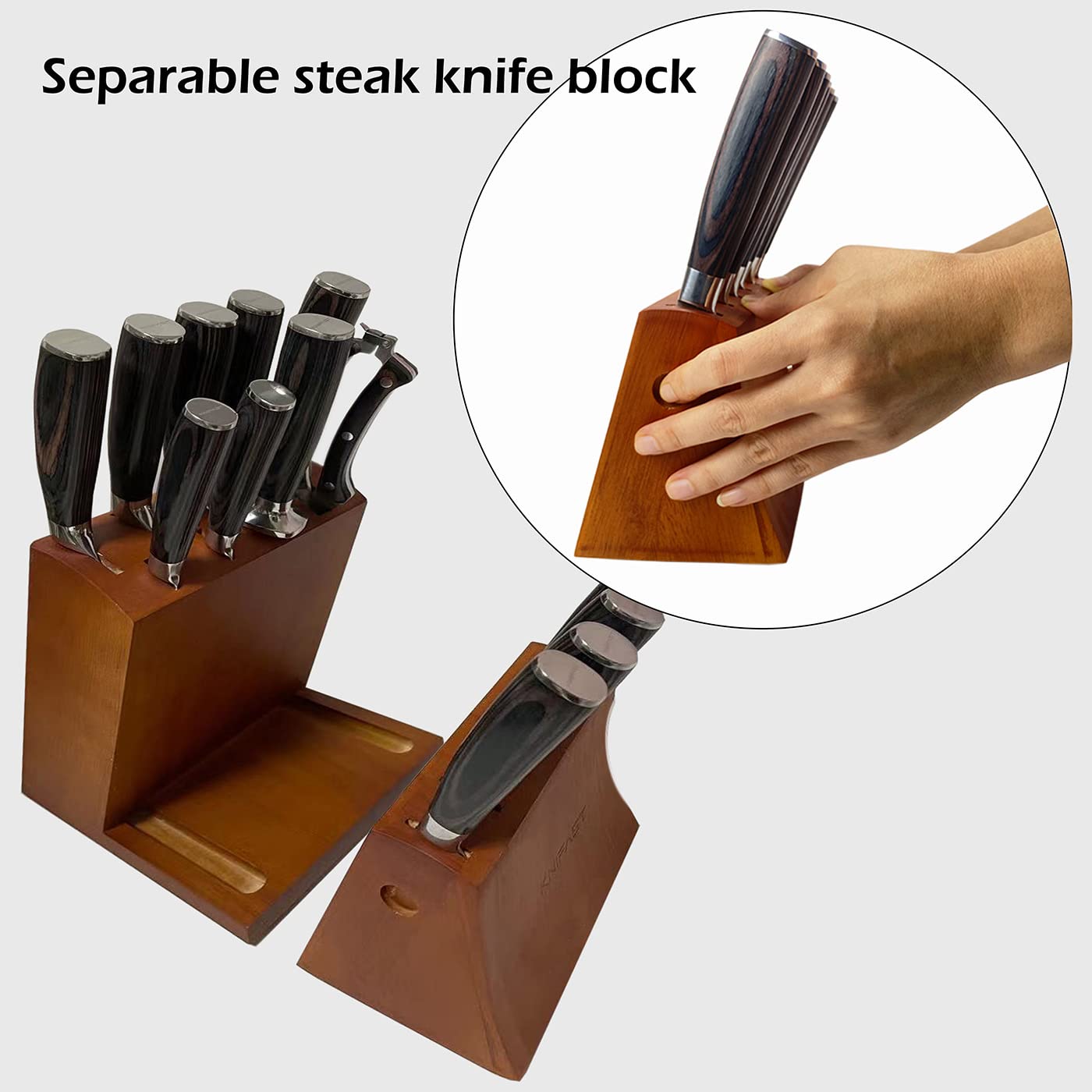 16-Piece German High Carbon Stainless Steel Professional Chef Knife Set with Wooden Block - Ultra Sharp Forged Kitchen Knives for Slicing, Dicing & Food Prep - Perfect for Home Chefs & Culinary Enthusiasts