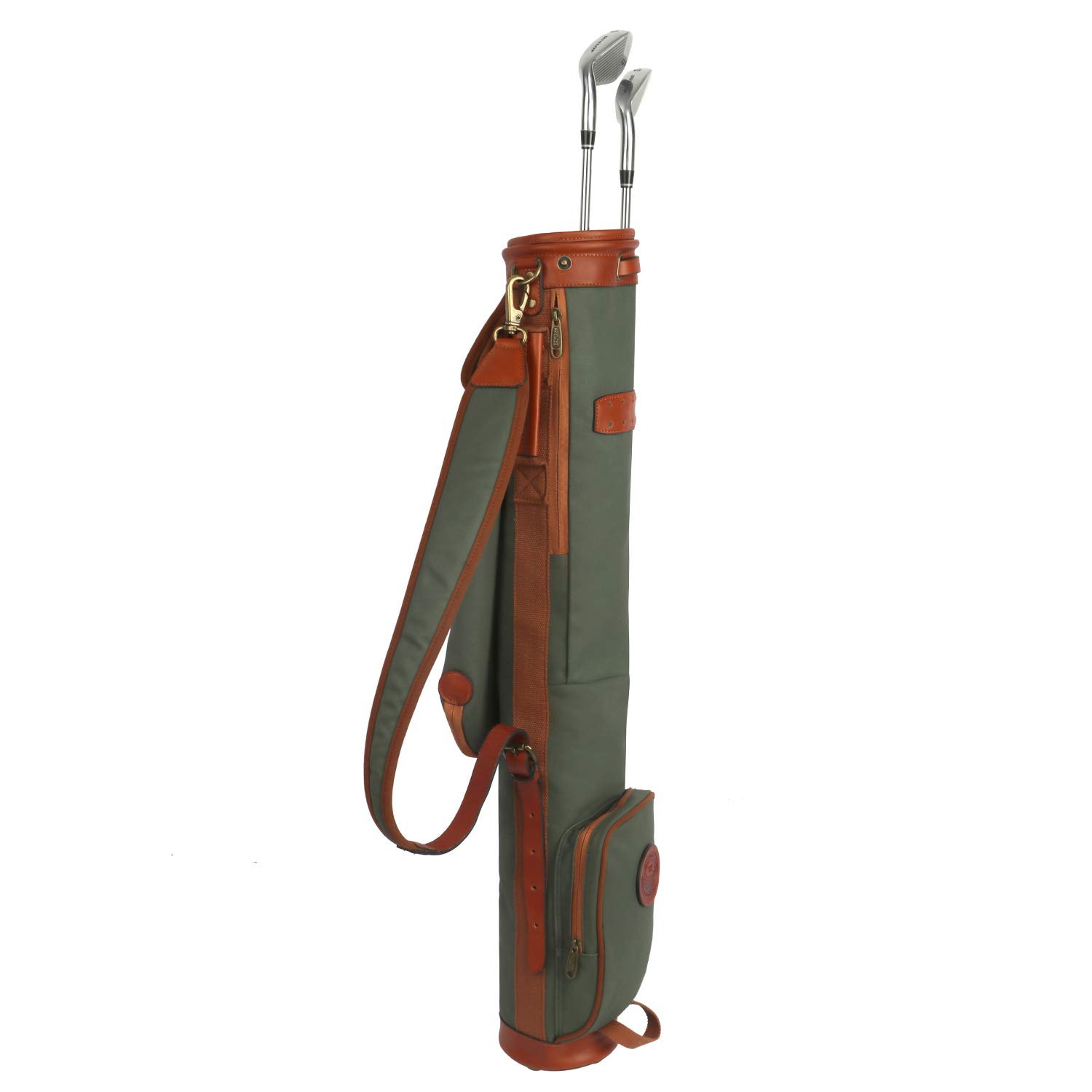 Vintage Golf Club Carry Bag - Durable Canvas & Leather Travel Case for Golf Clubs - Perfect for Golf Tournaments, Travel, and Practice Sessions