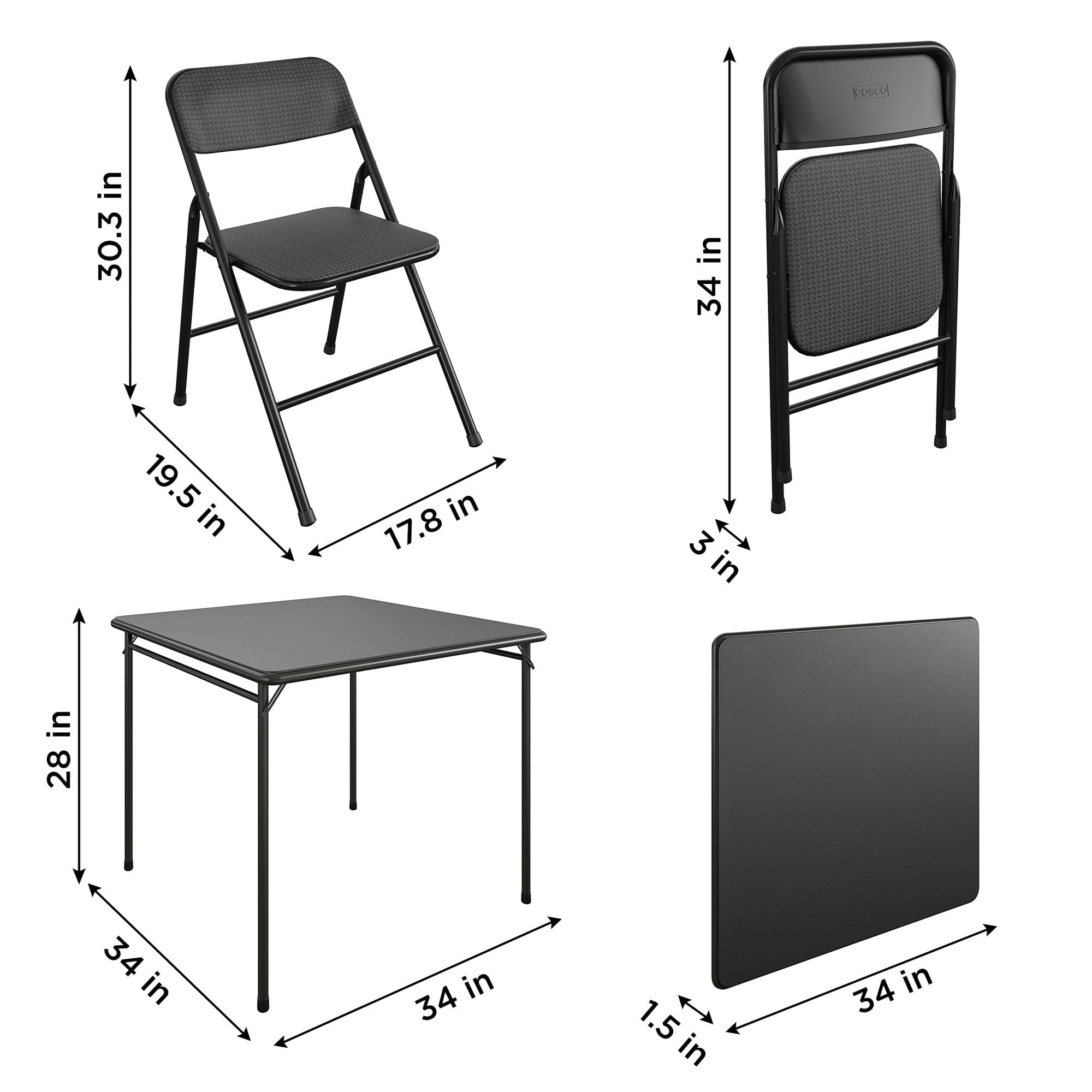 Premium 5-Piece Dining Set with 34