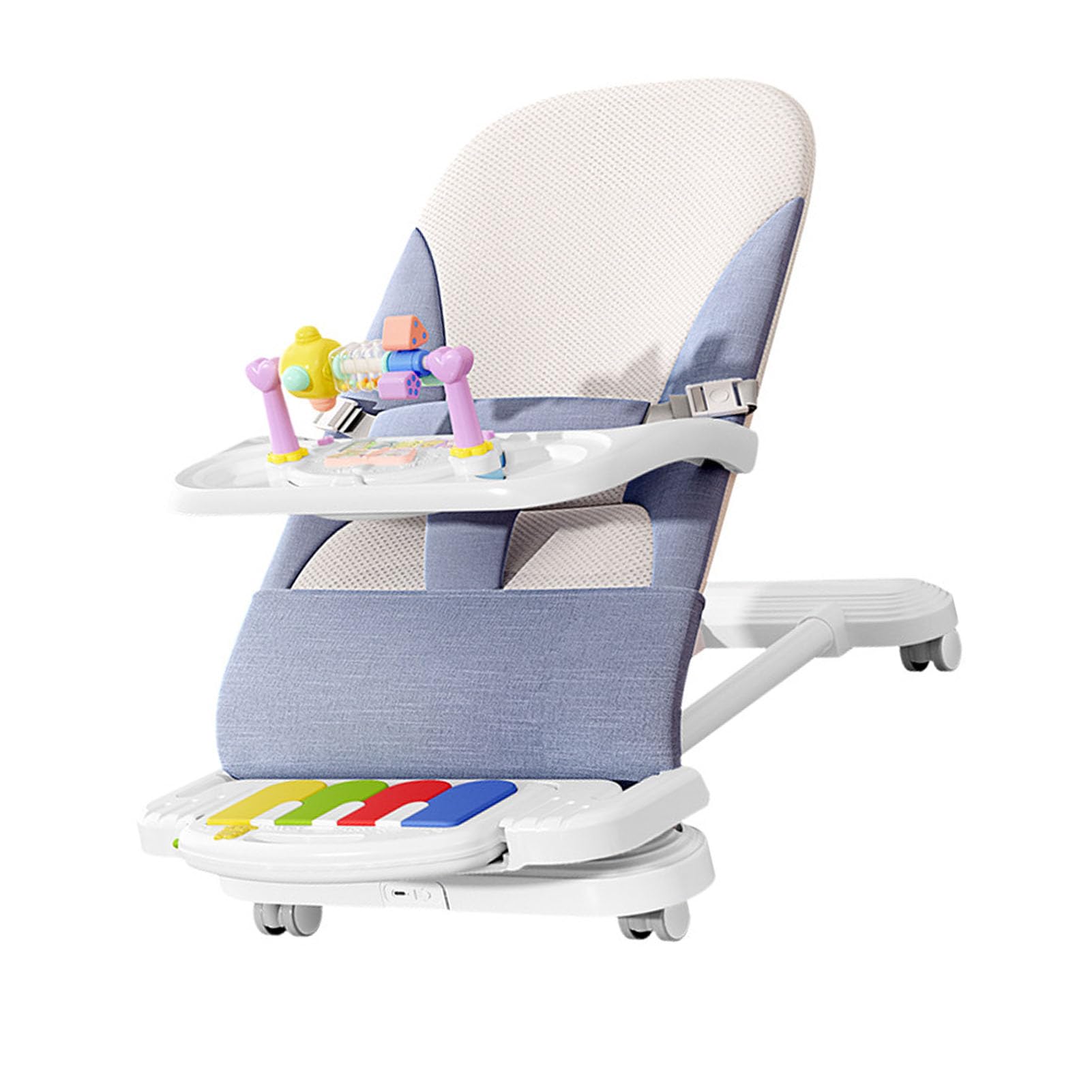 Baby Rocking Chair with Removable Food Tray, Universal Wheels & Musical Foot Piano - Perfect for Nursery, Playtime & Feeding - Safe & Comfortable Infant Rocker for Newborns & Toddlers