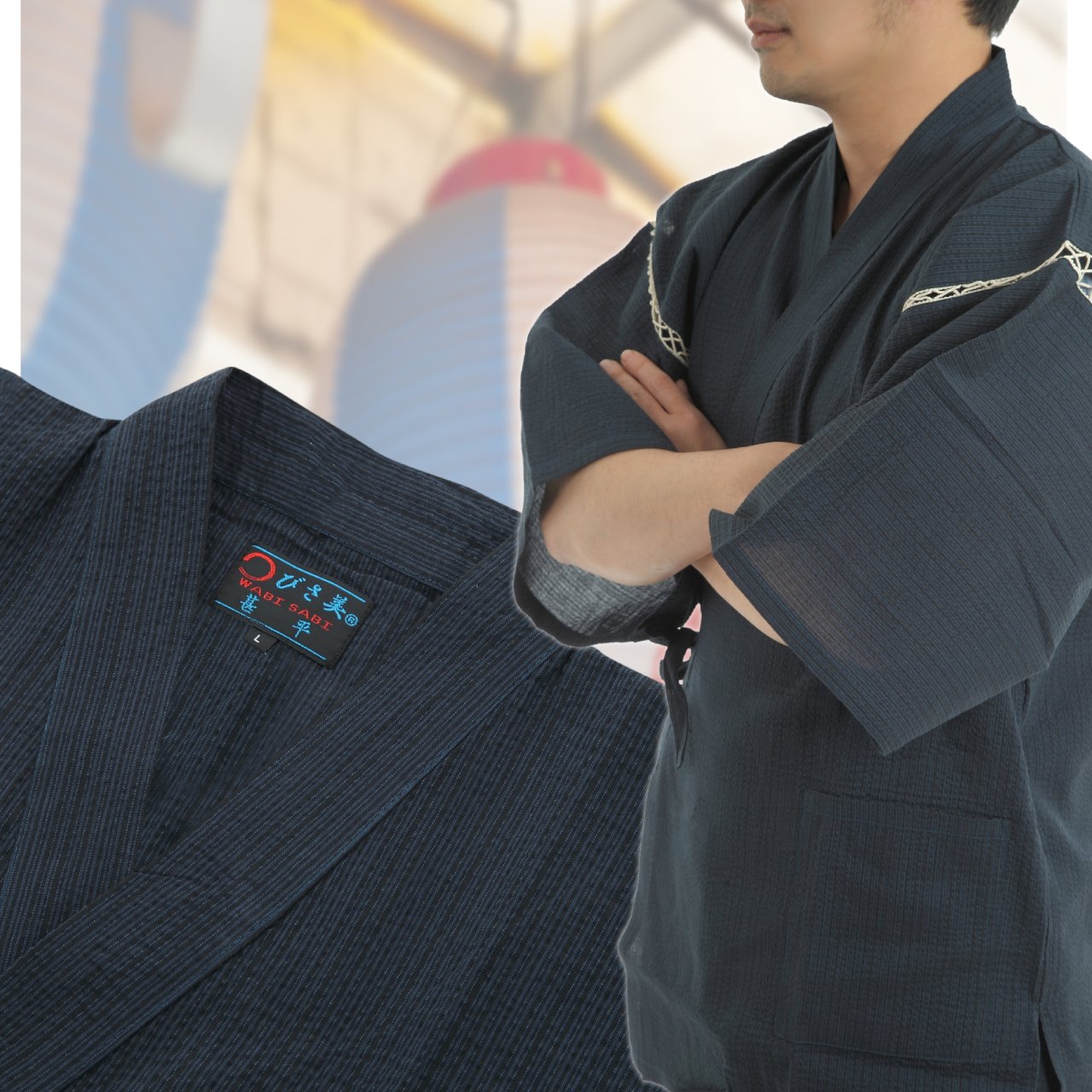 Original Japanese Men's 100% Cotton Jimbei - Traditional Summer Yukata with Unique Printing | Perfect for Festivals, Beach Wear & Loungewear