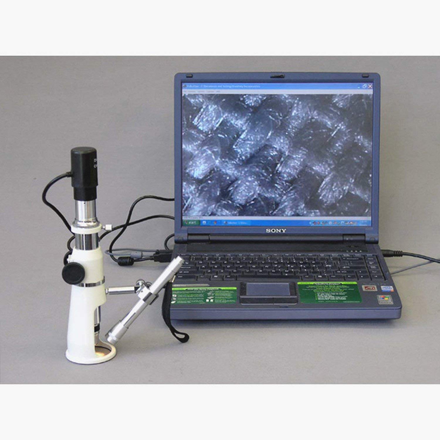 AmScope H100-E1 Digital Handheld Microscope - 100x Magnification, 17mm FOV, 1.3MP Camera with Software & LED Light - Ideal for Coin Collecting, Jewelry Inspection, PCB Repair & Science Education