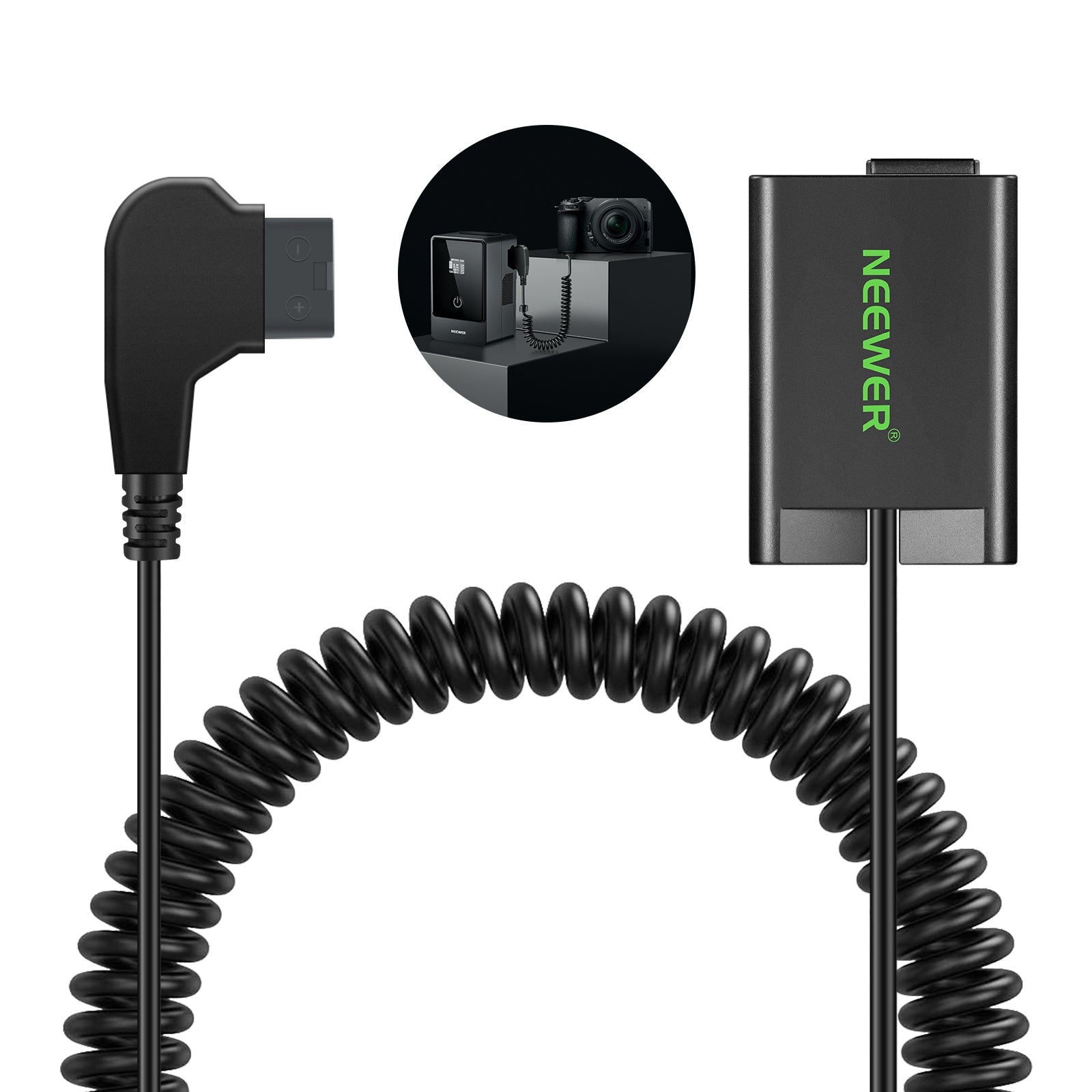 NEEWER VP EP5G Dummy Battery - EL25 to D-Tap Adapter for Sony Cameras - Power Your Camera On the Go for Vlogging, Filmmaking & Photography