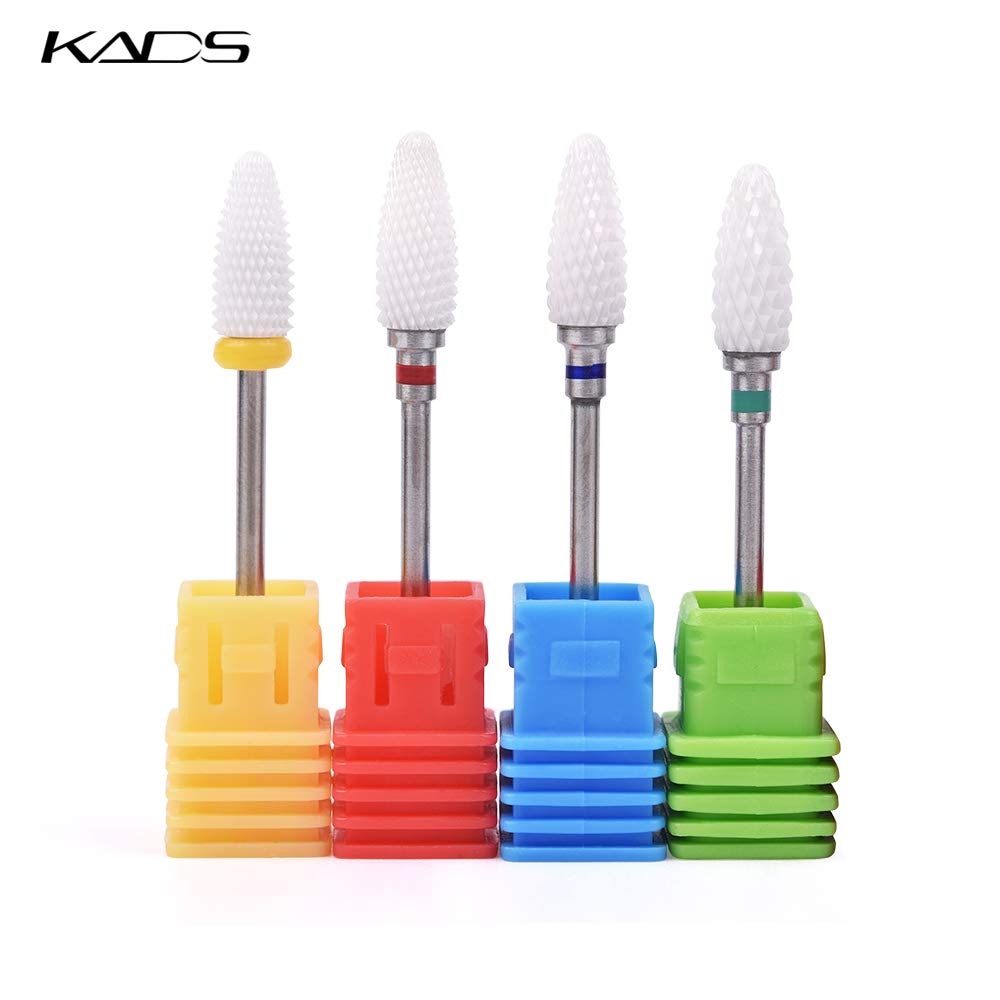 Professional Medium Flame Cuspidal Nail Drill Bit - Ceramic Grinding Stone Head for Electric Nail Drill - 3/32