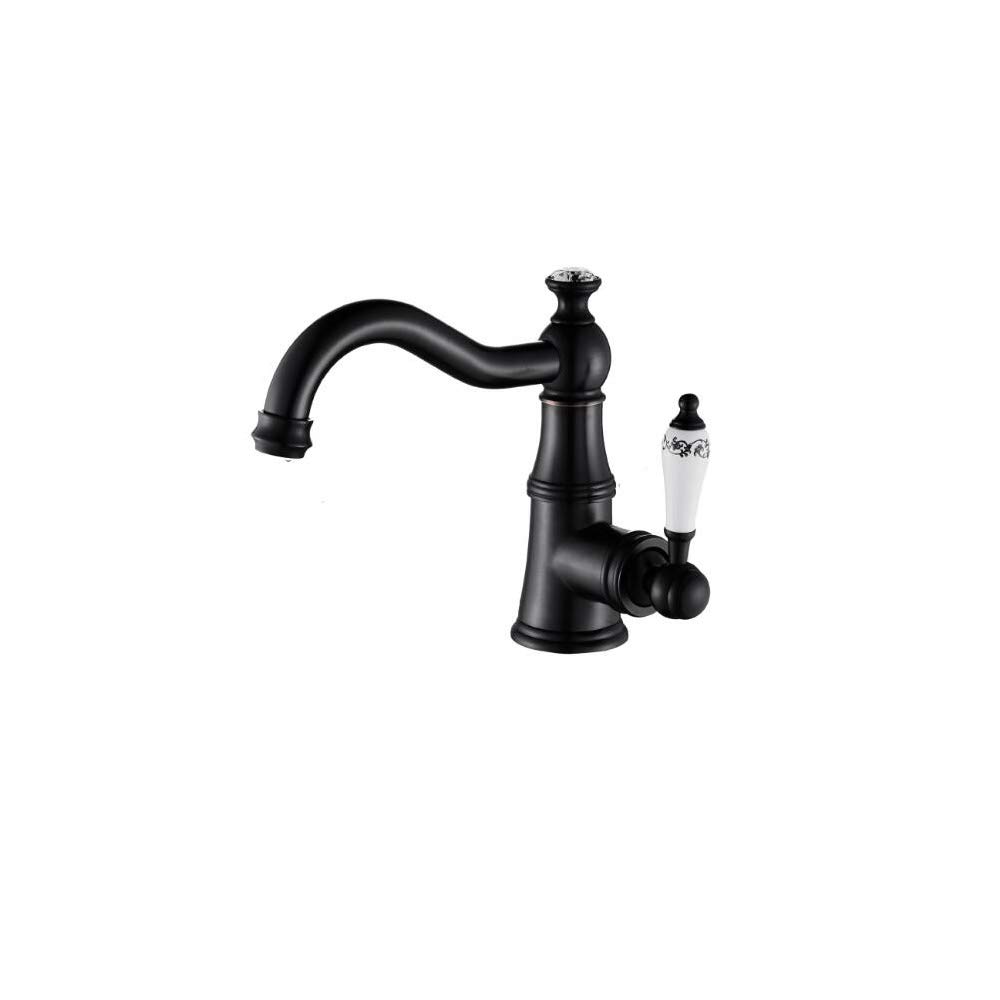 Single Handle One Hole Bathroom Sink Faucet - Oil Rubbed Bronze Deck Mount Basin Mixer Tap for Lavatory (Model FC1024) | Perfect for Modern Home, Hotel & Restaurant Bathrooms