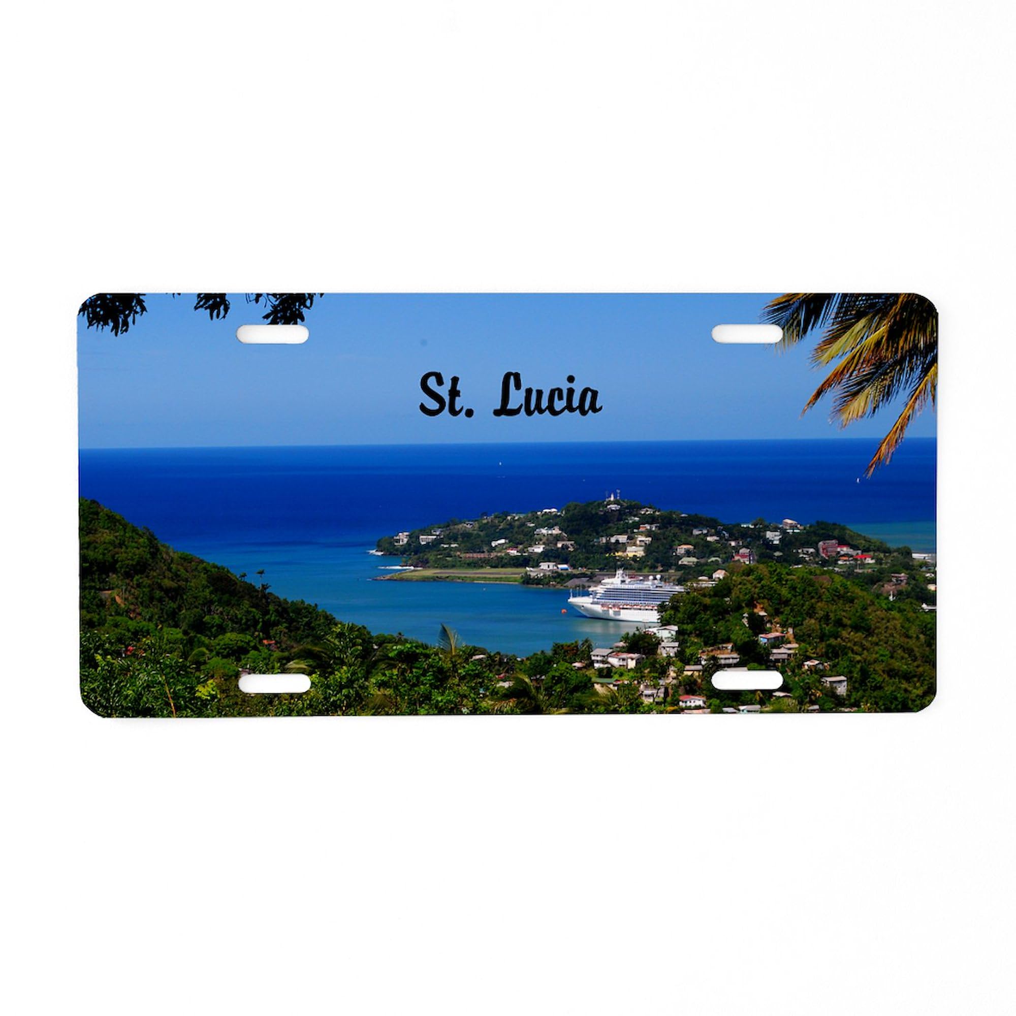 St Lucia 42X28 Aluminum License Plate - Front Vanity Tag for Cars, Trucks & SUVs - Perfect for Travel Enthusiasts & Island Lovers