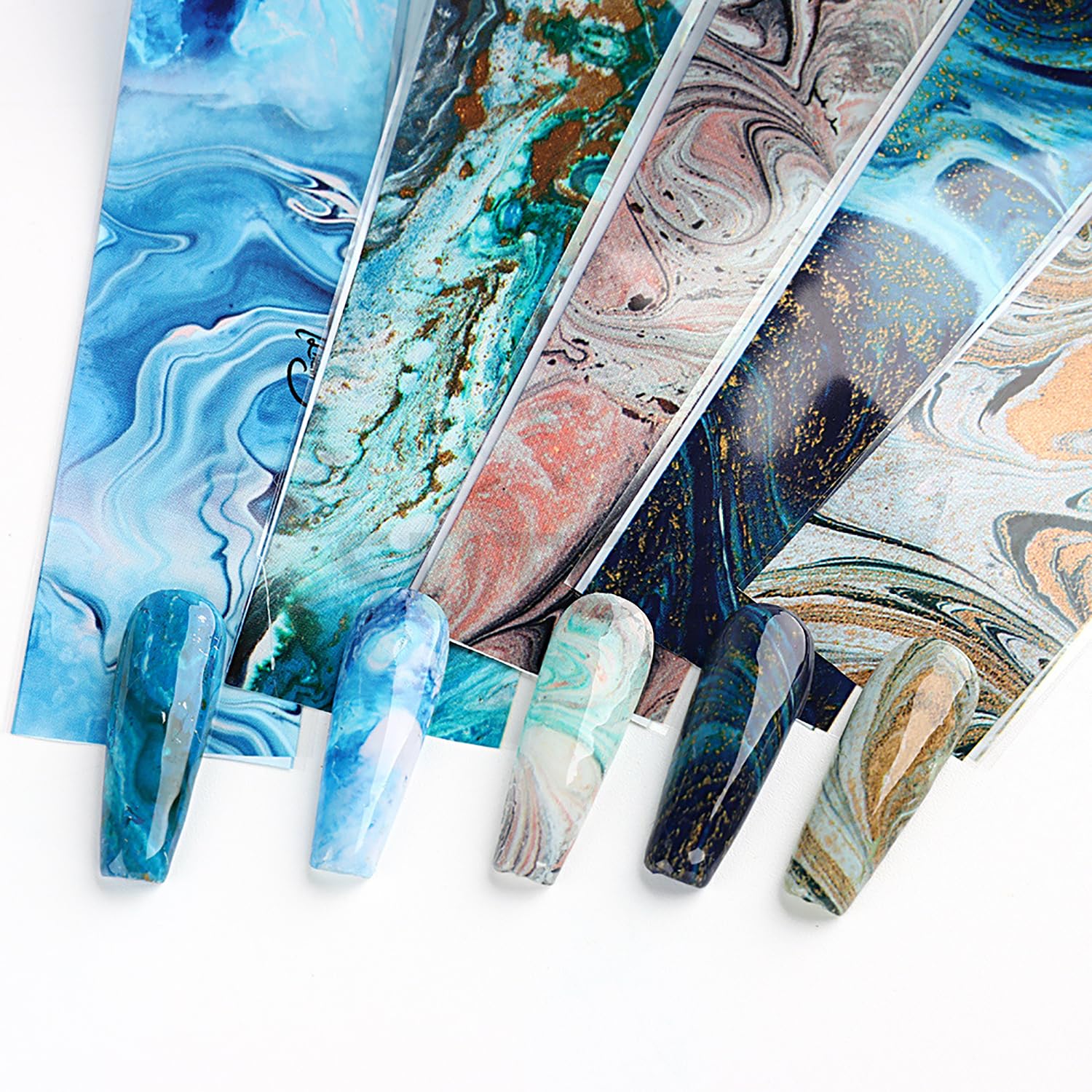Holographic Nail Foils Transfer Sheets for Nail Art - 10 Pack Starry Sky Design DIY Nail Stickers & Decals | Perfect for Manicures, Salon Use, and Home Nail Decoration
