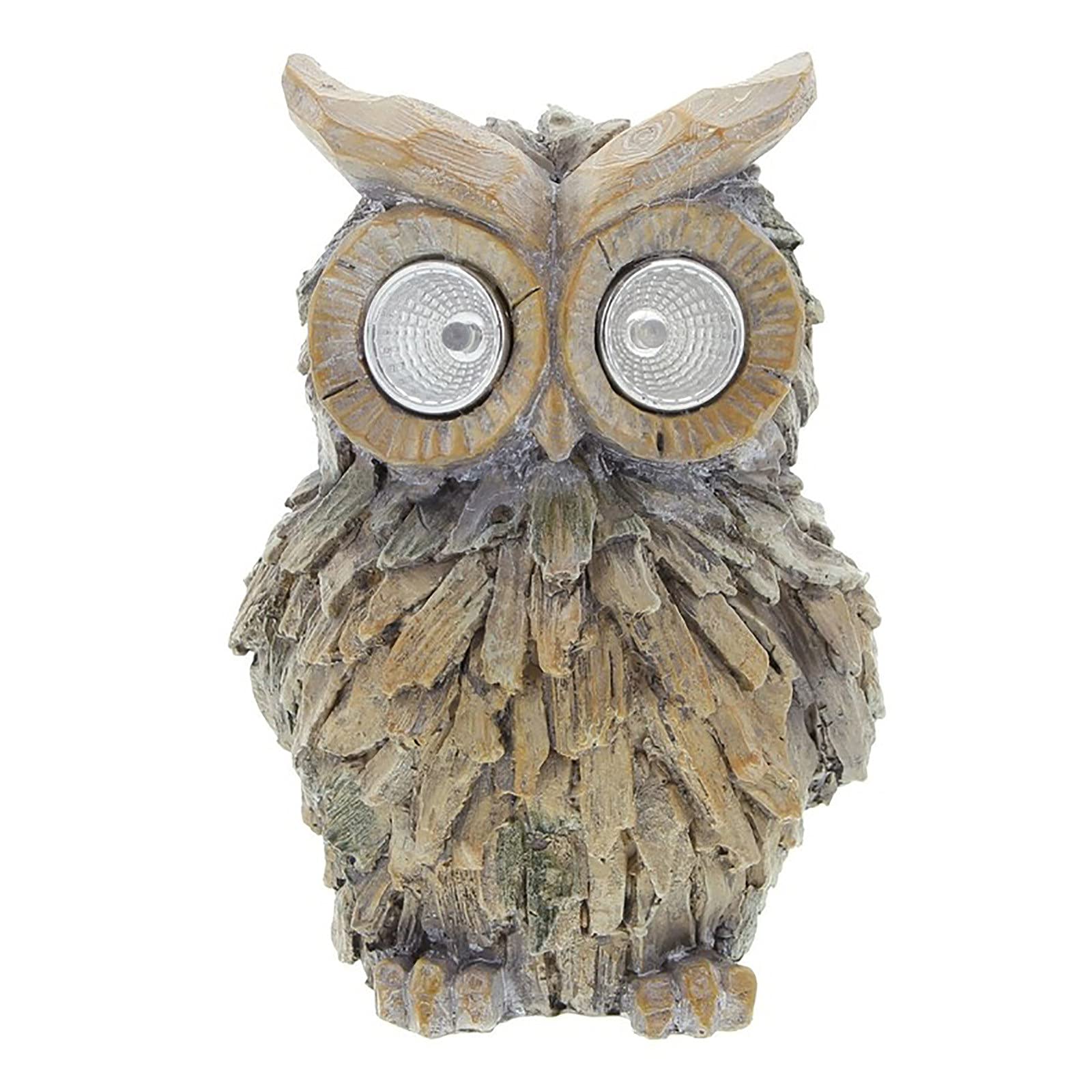 Solar LED Owl Figurine - Handcrafted Resin Garden Statue with Solar Lights for Outdoor Decor, Patio, Yard, Lawn & Porch | Unique Home Ornament & Gift Idea for Nature Lovers (Perfect for Garden Lighting & Nighttime Decoration)